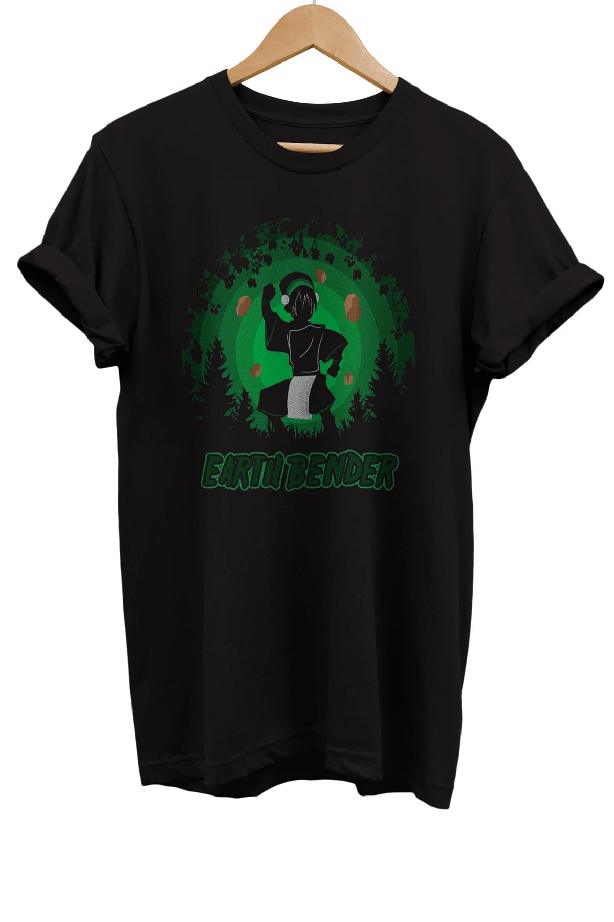 Avatar Toprak Bükücü Baskılı %100 Pamuk Basic T-shirt Normal Beden Tişört