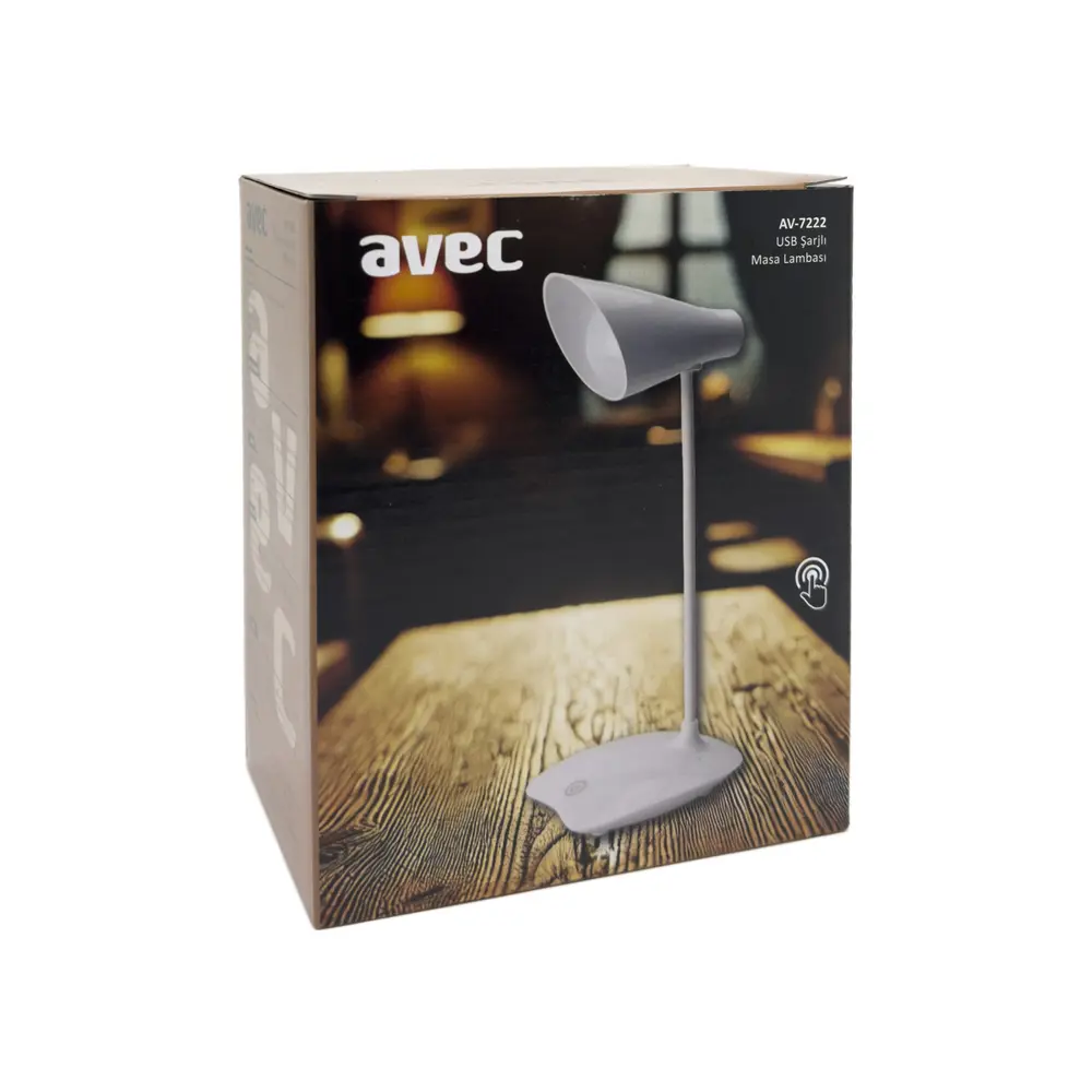 Avec Av-7222 Usb Şarjlı Masa Lambası | 3 Kademe Dokunmatik Led Iş