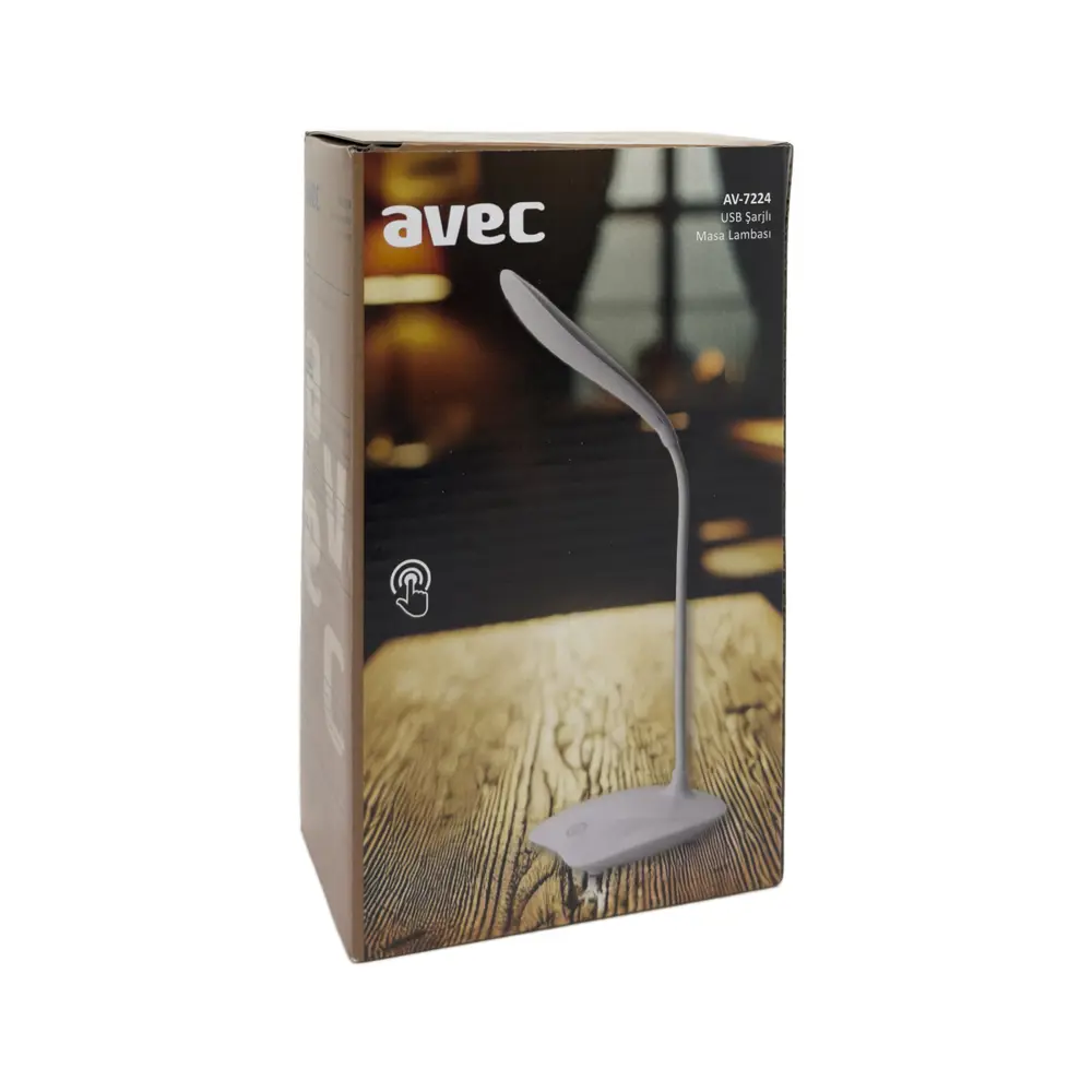 Avec Av-7224 Usb Şarjlı Masa Lambası | 3 Kademe Dokunmatik Led Iş