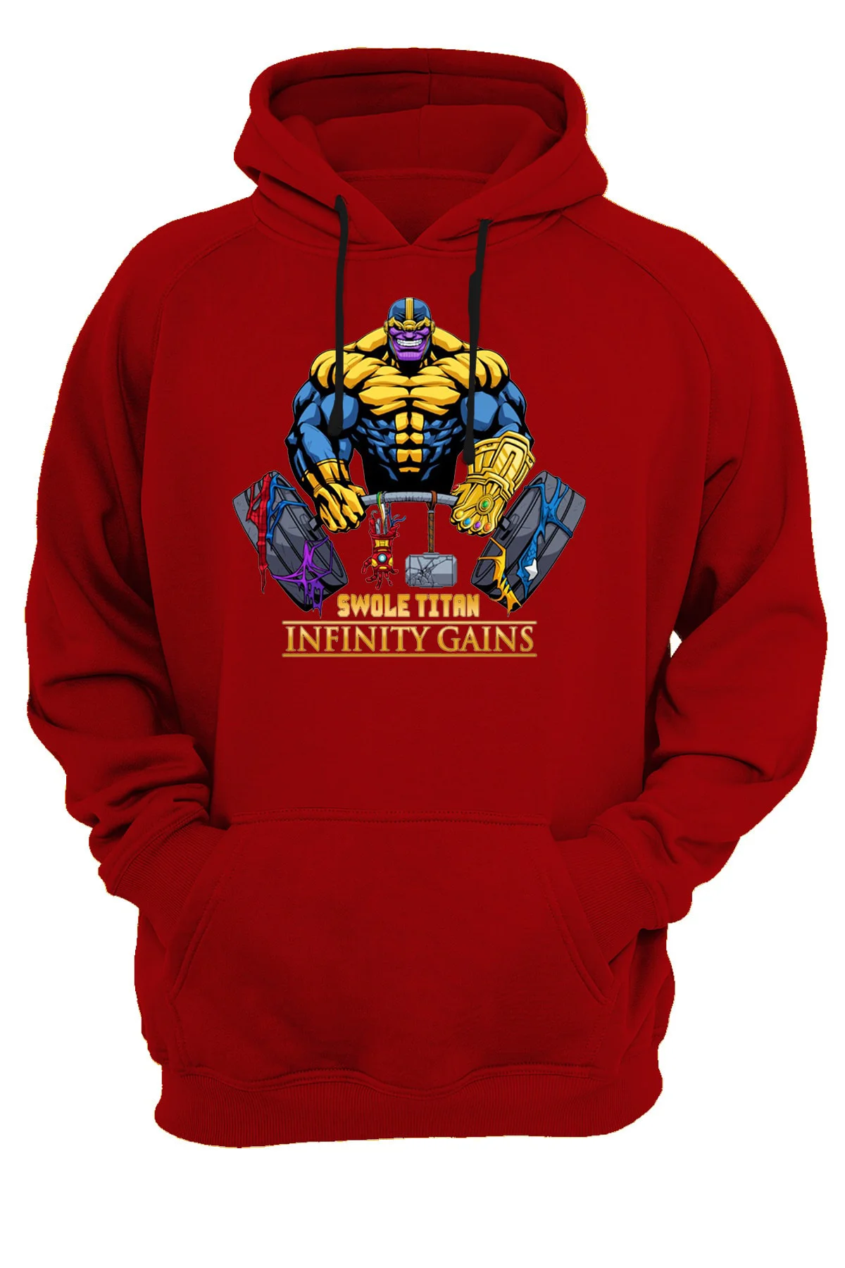 Avengers Thanos Gym Baskılı Fermuarsız Kapüşonlu Sweatshirt Hoodi