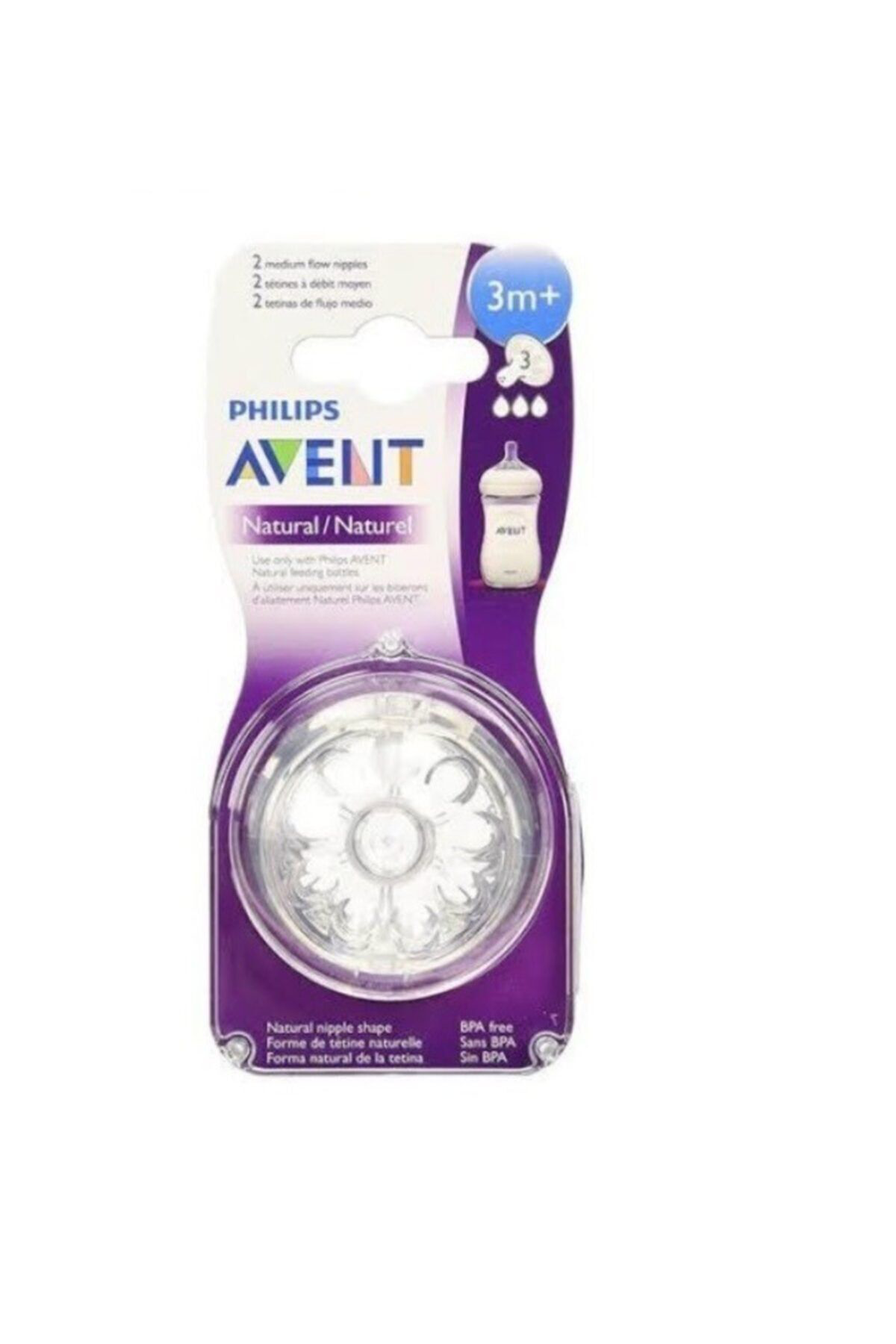 Philips Avent Natural 3M+ Biberon Emziği 2 Li