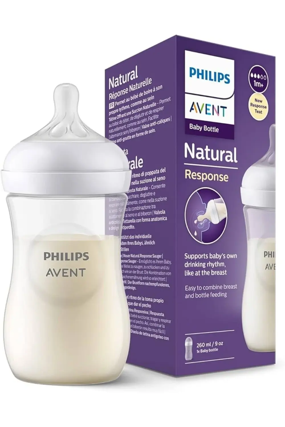 Avent Natural Response PP Biberon 1 Ay+ 260 ml, Tepkili Biberon E