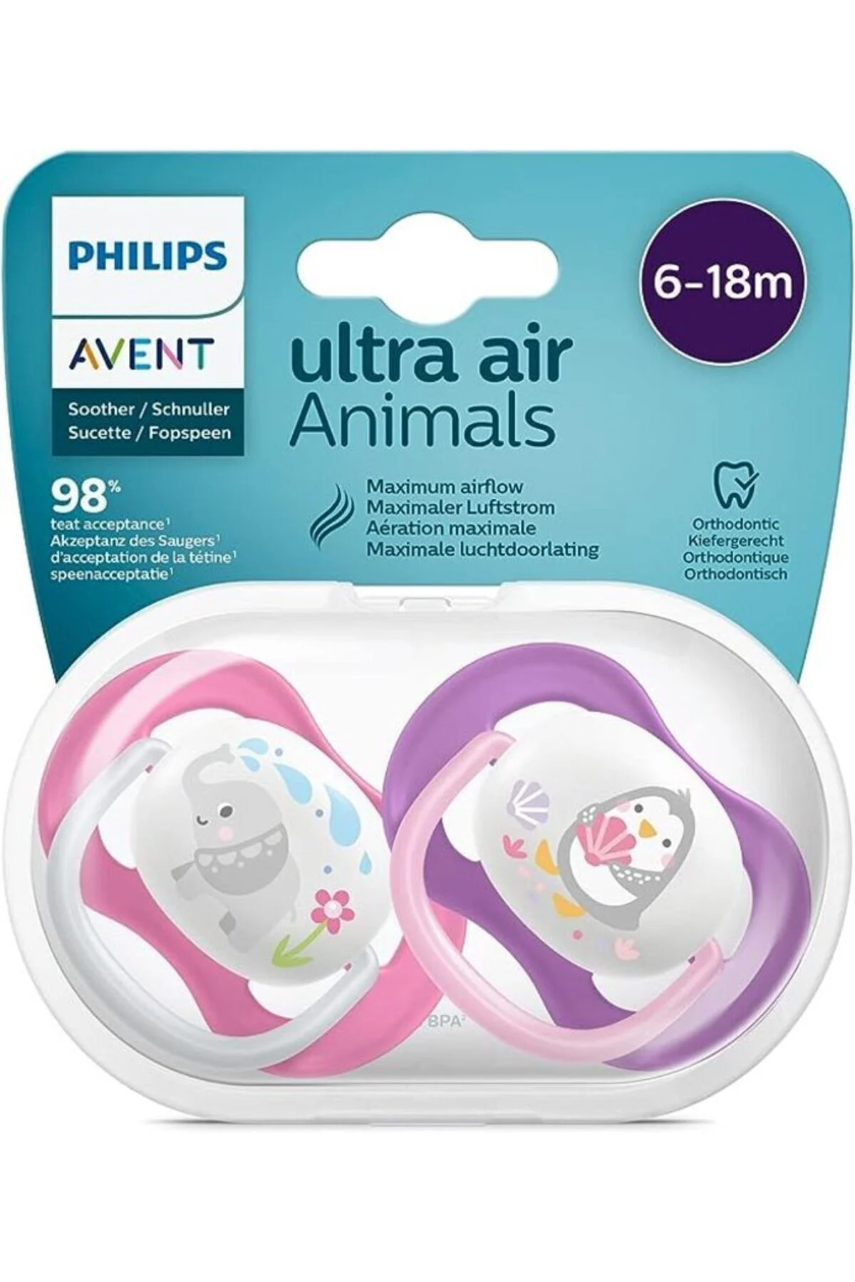 Avent SCF080/08 Ultra Air Emzik (6-18 Ay) Kız
