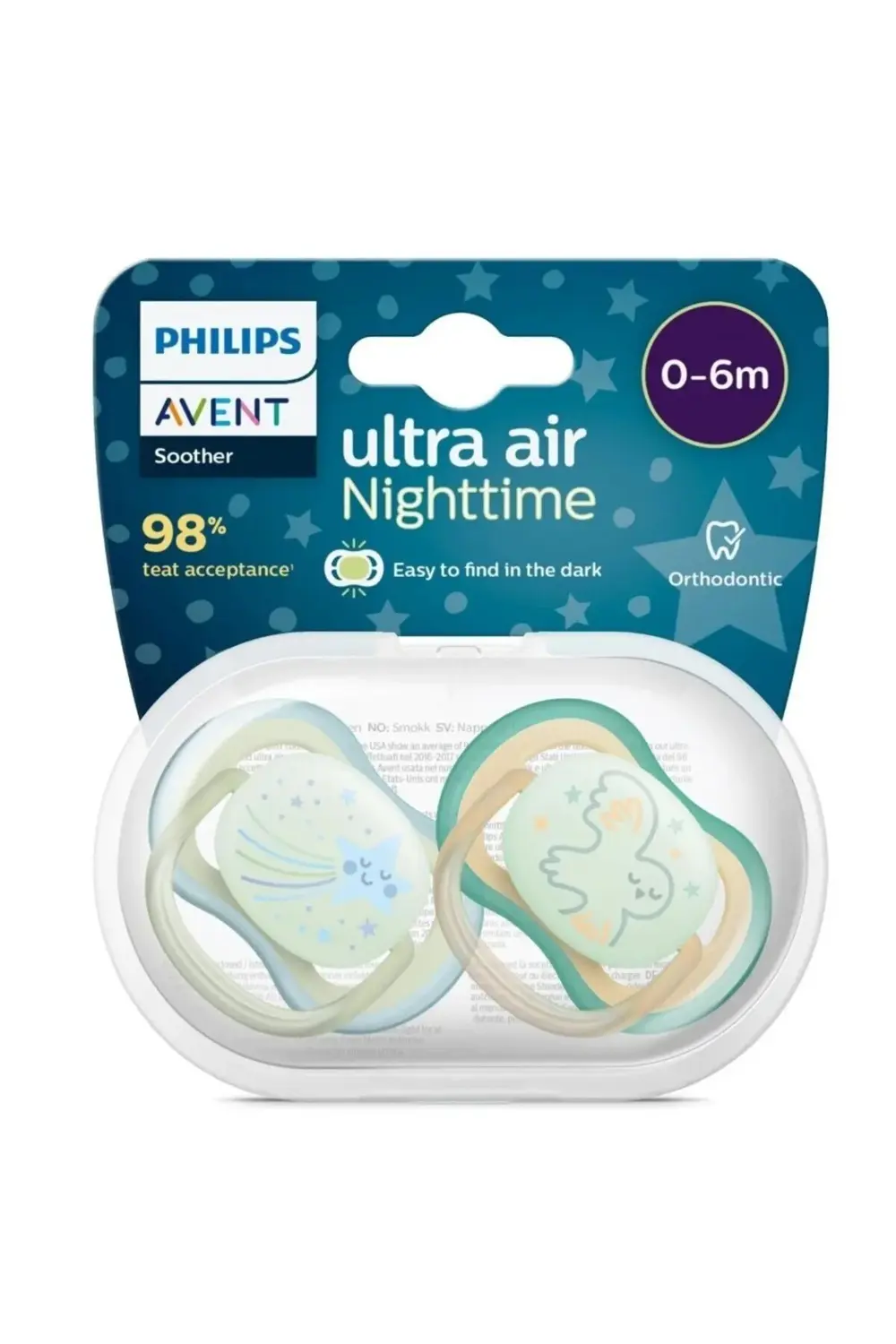 Avent Ultra Air Night Karanlıkta Parlar Gece Emziği 0-6 ay Erkek