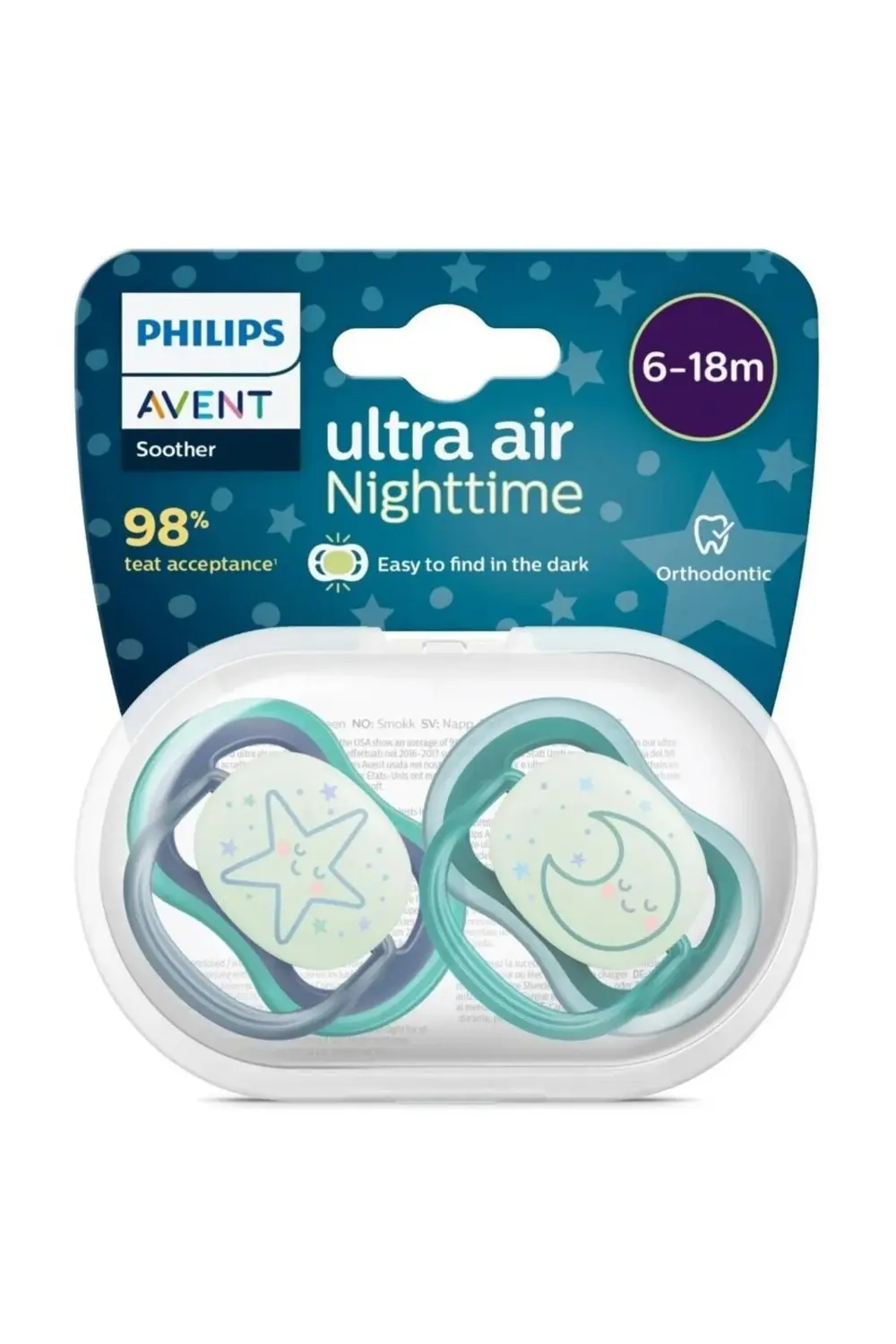 Avent Ultra Air Night Karanlıkta Parlar Gece Emziği 6-18 ay Erkek