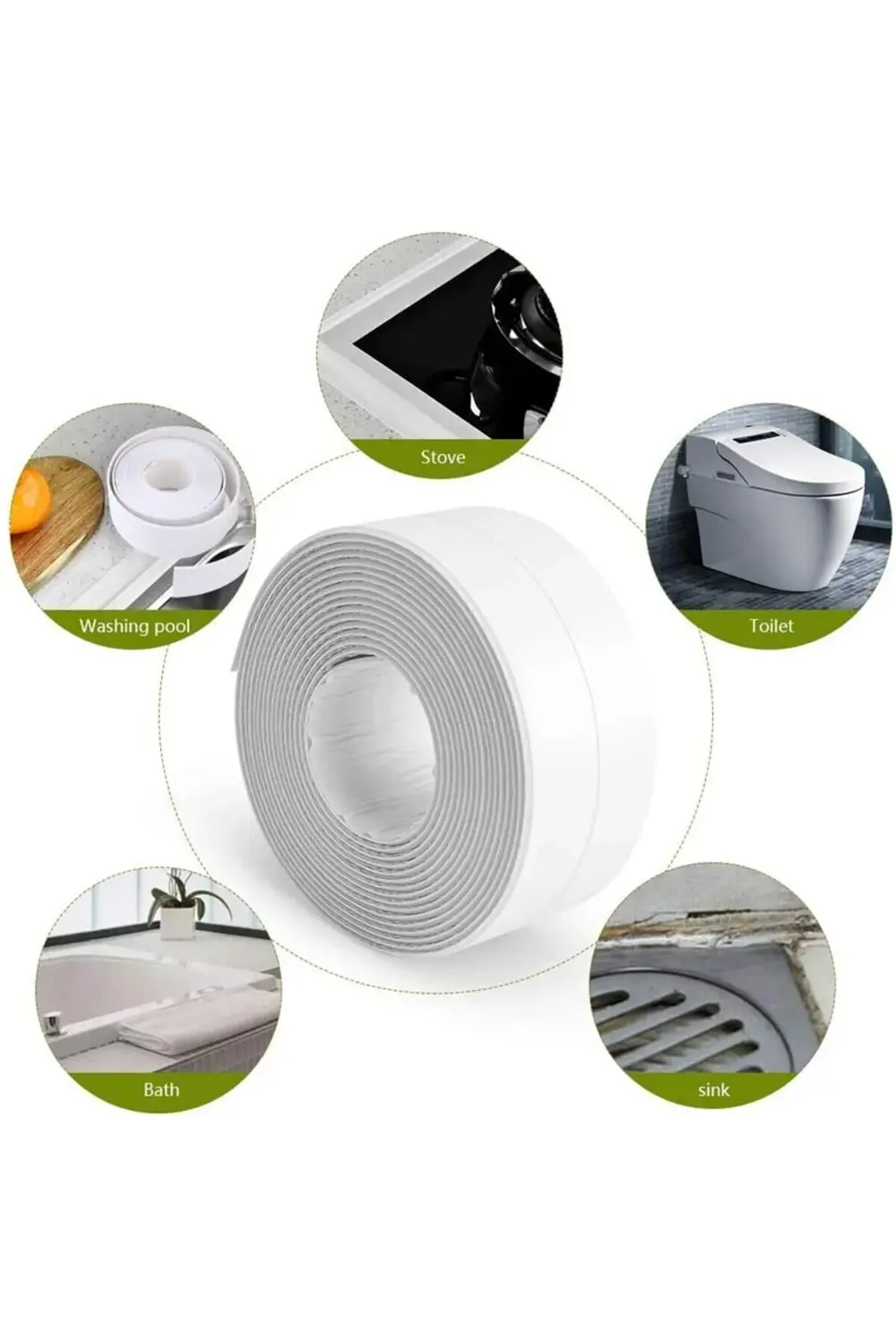 Aveo 1 Adet Banyo Duvar Köşe Sızdırmazlık Bandı Lavabo Kenar Küfe