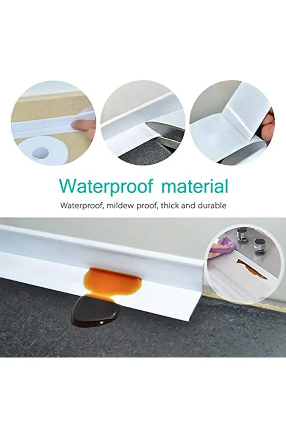 Aveo 1 Adet Banyo Duvar Köşe Sızdırmazlık Bandı Lavabo Kenar Küfe