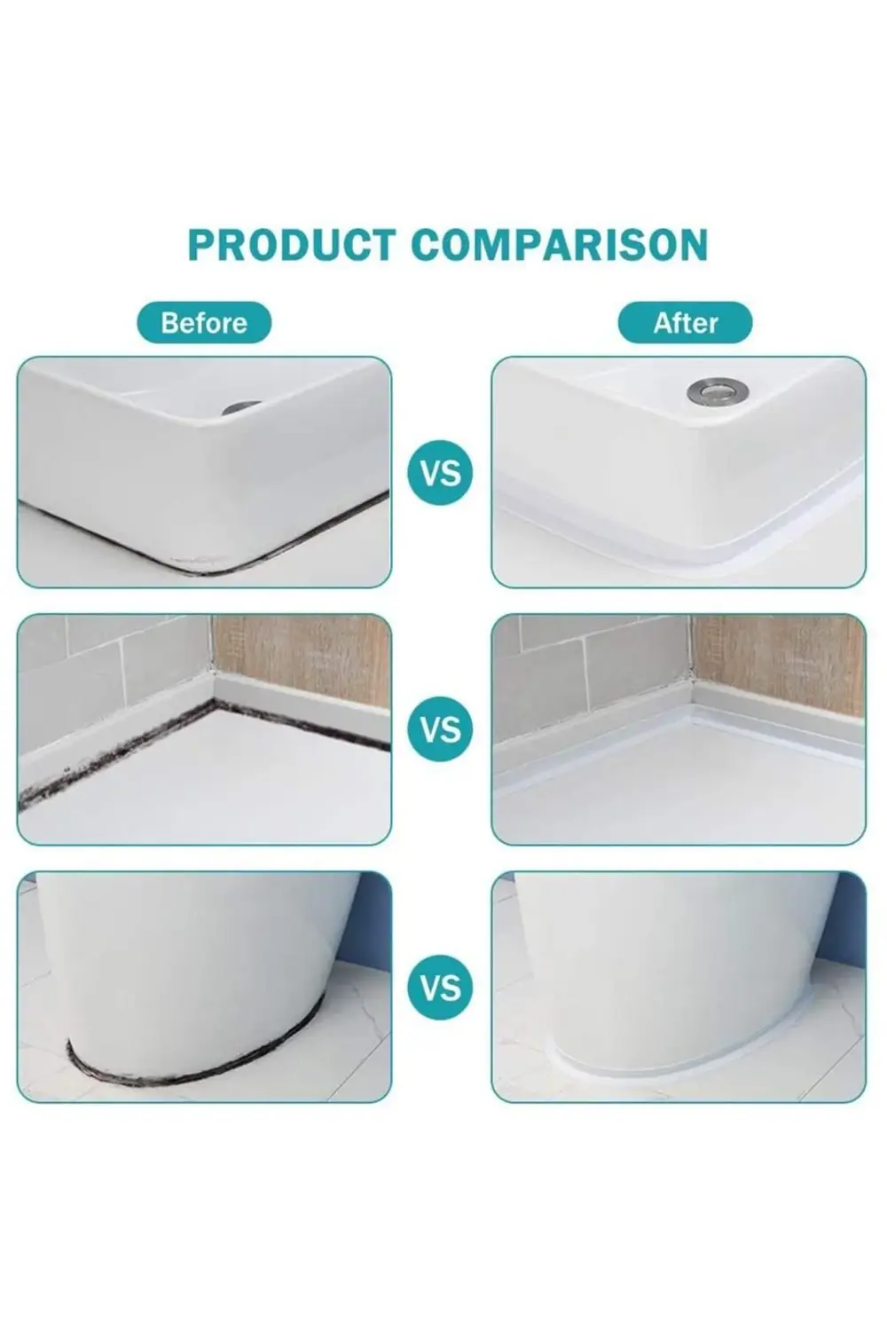 Aveo 1 Adet Banyo Duvar Köşe Sızdırmazlık Bandı Lavabo Kenar Küfe