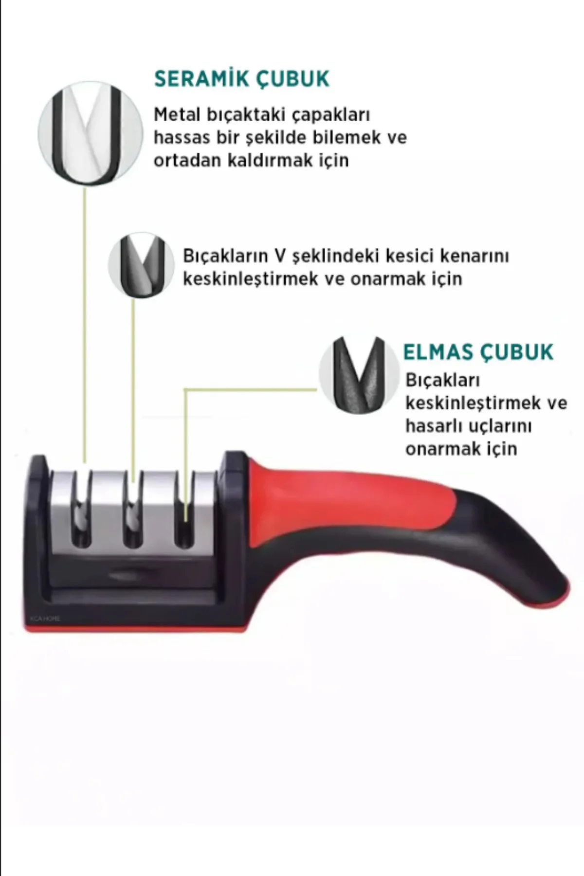 Aveo 1 Adet Bıçak Bileme 3 Aşamalı 3 Açılı Bıçak Bileyici Bıçak K