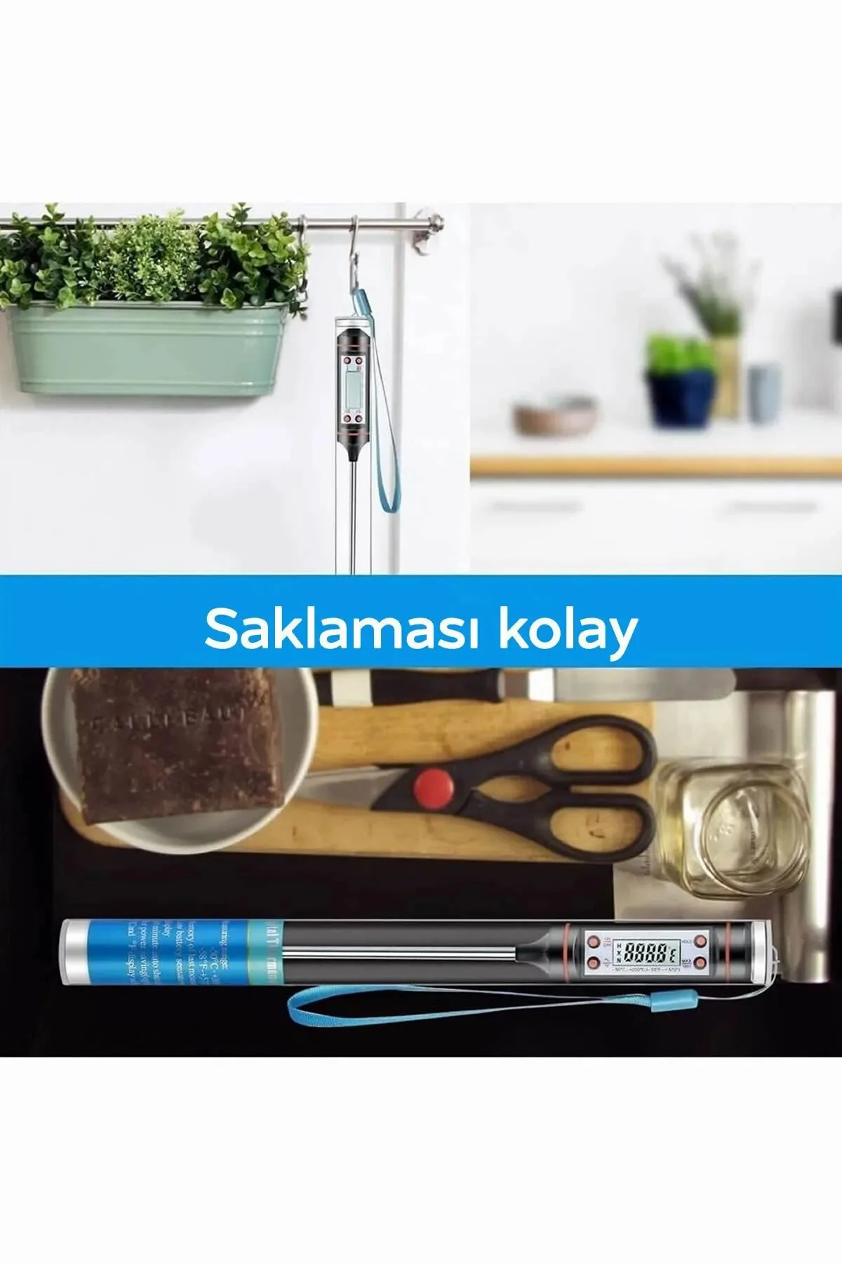 1 Adet Dijital Gıda Termometresi Sıcaklık Derece Kutulu Et Süt Ma