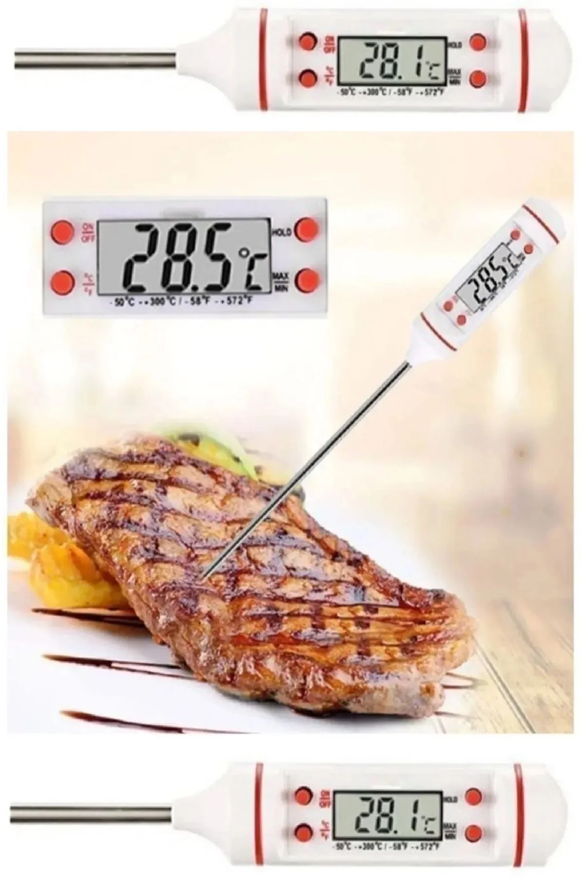 Aveo 1 Adet Dijital Gıda Termometersi Sıvı Gıda,et,su,süt Yiyecek