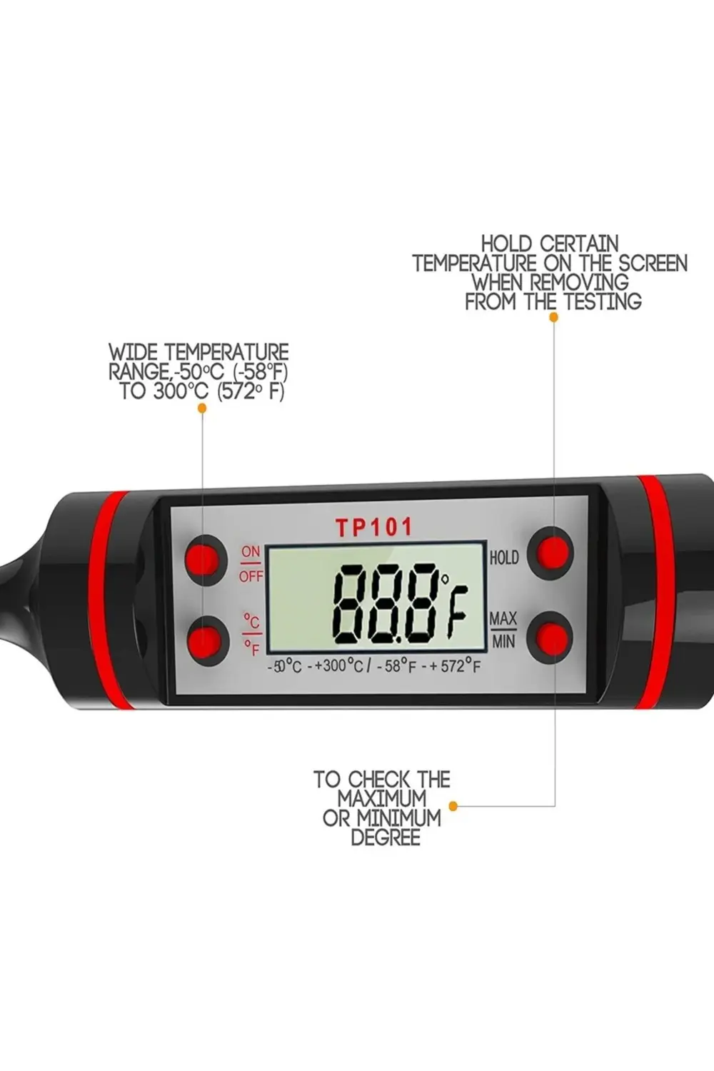 Aveo 1 Adet Dijital Gıda Termometresi Derece Ölçer Gıda Termometr