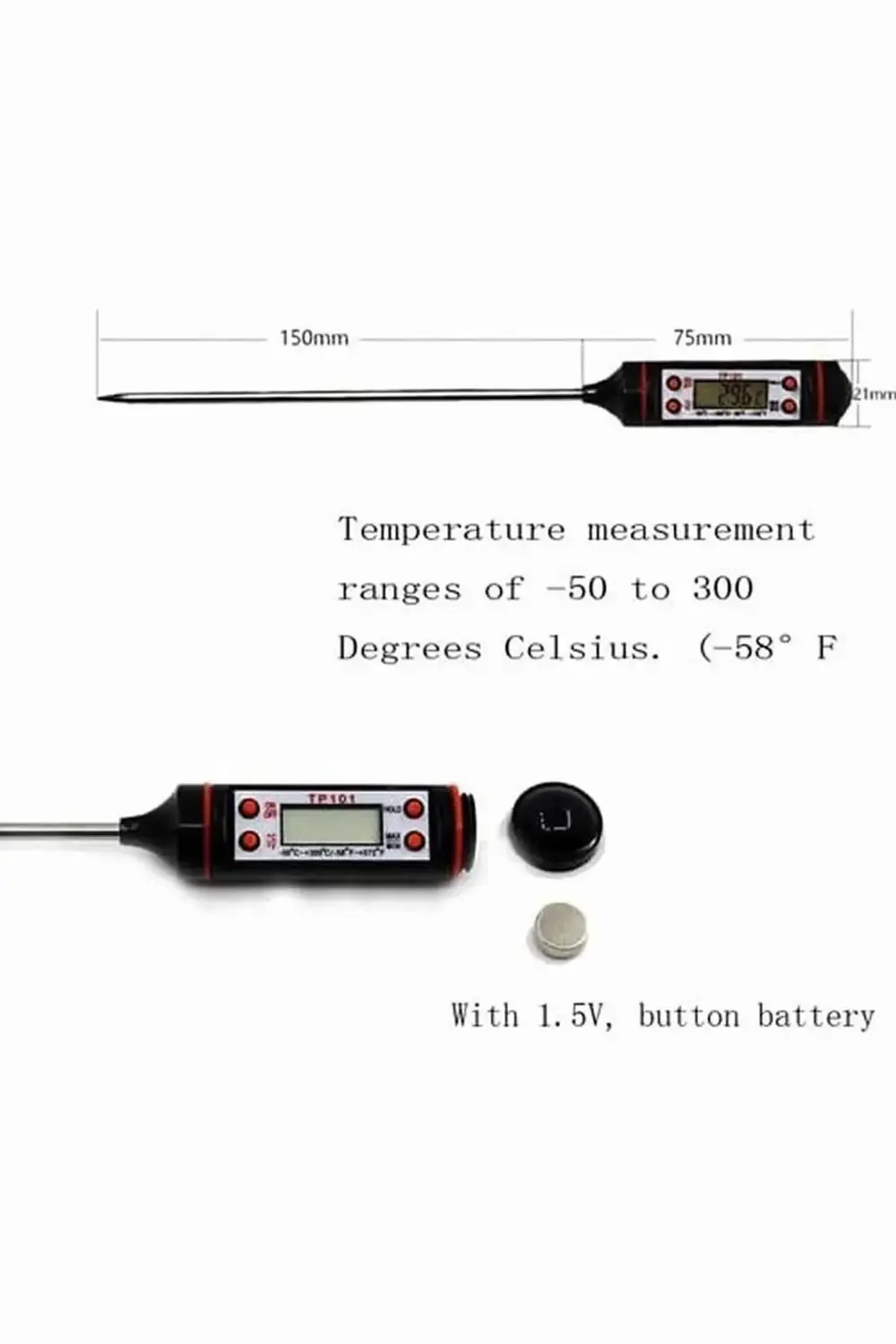 Aveo 1 Adet Dijital Gıda Termometresi Sıcaklık Derece Kutulu Et S