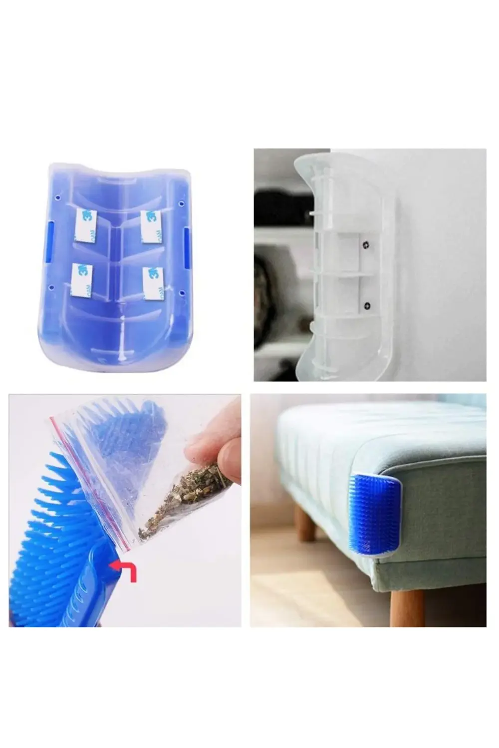 Aveo 1 Adet Kedi Kaşınma Masaj Fırçası Köşeye Monte Edilebilir Ca