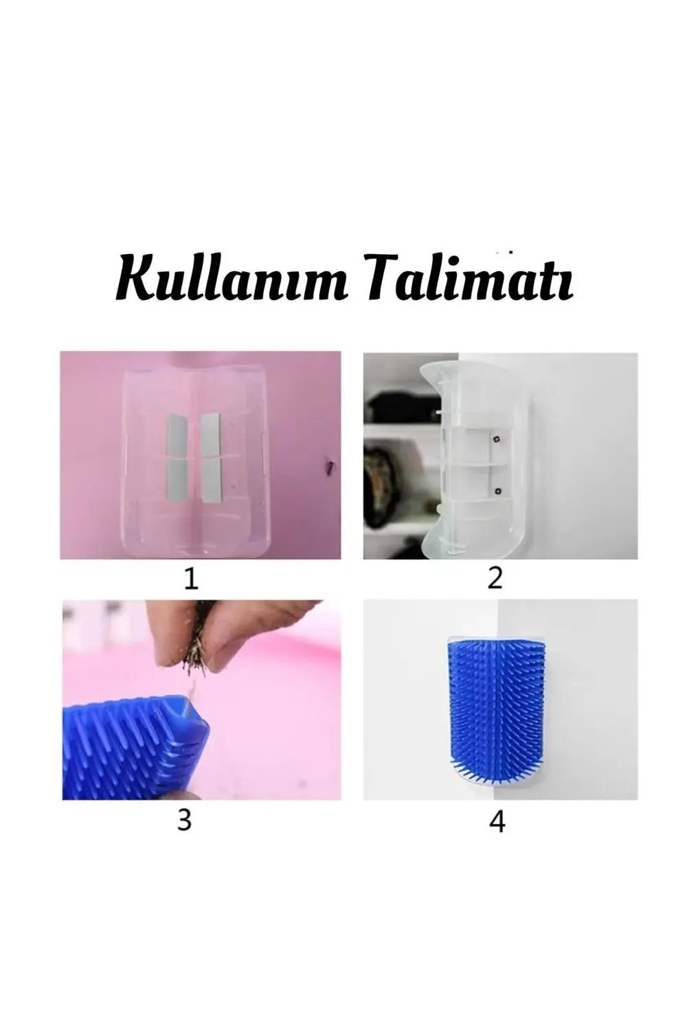 Aveo 1 Adet Köşeye Monte Edilebilir Catnipli Kedi Masaj Fırçası K