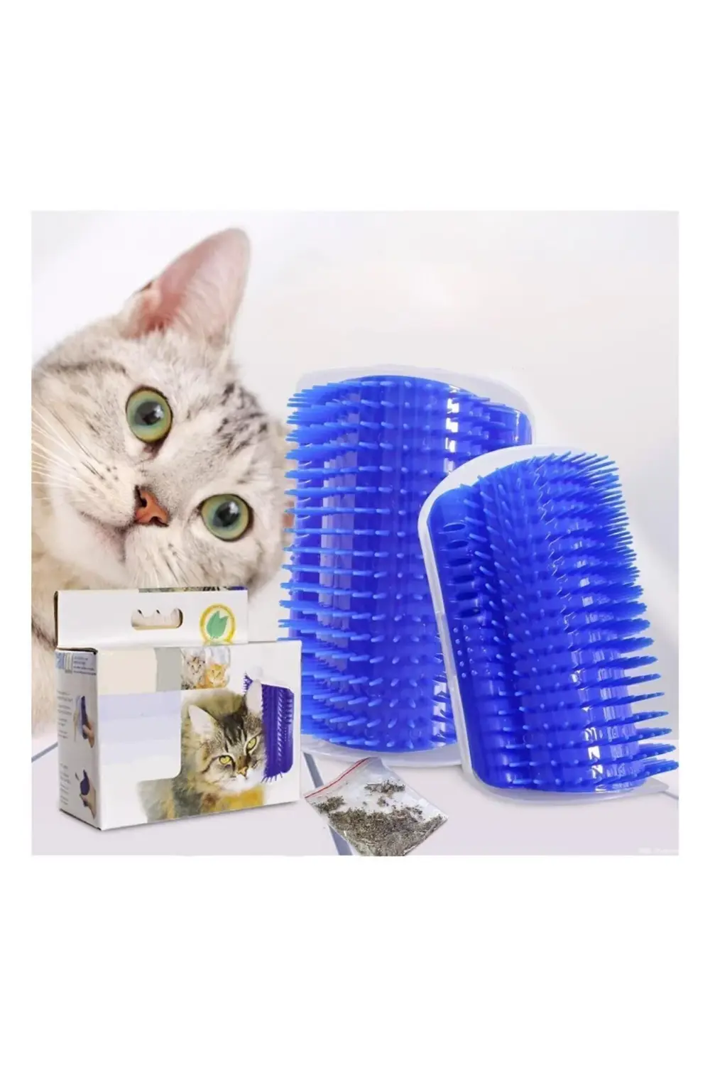 Aveo 1 Adet Köşeye Monte Edilebilir Catnipli Kedi Masaj Fırçası K