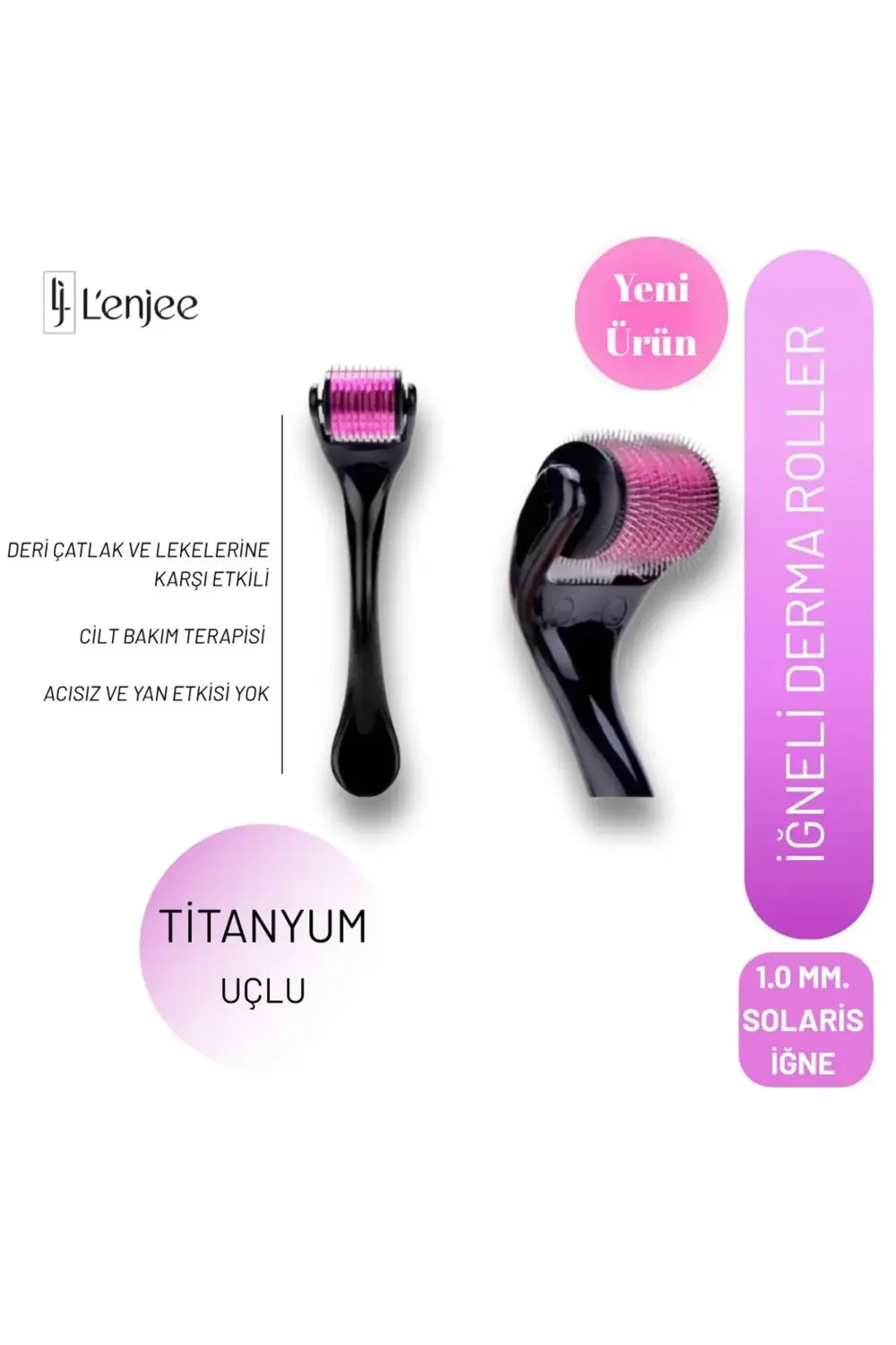 Aveo 1 Adet Titanyum Uçlu 540 Iğneli Derma Roller 1.0 Mm Iğne