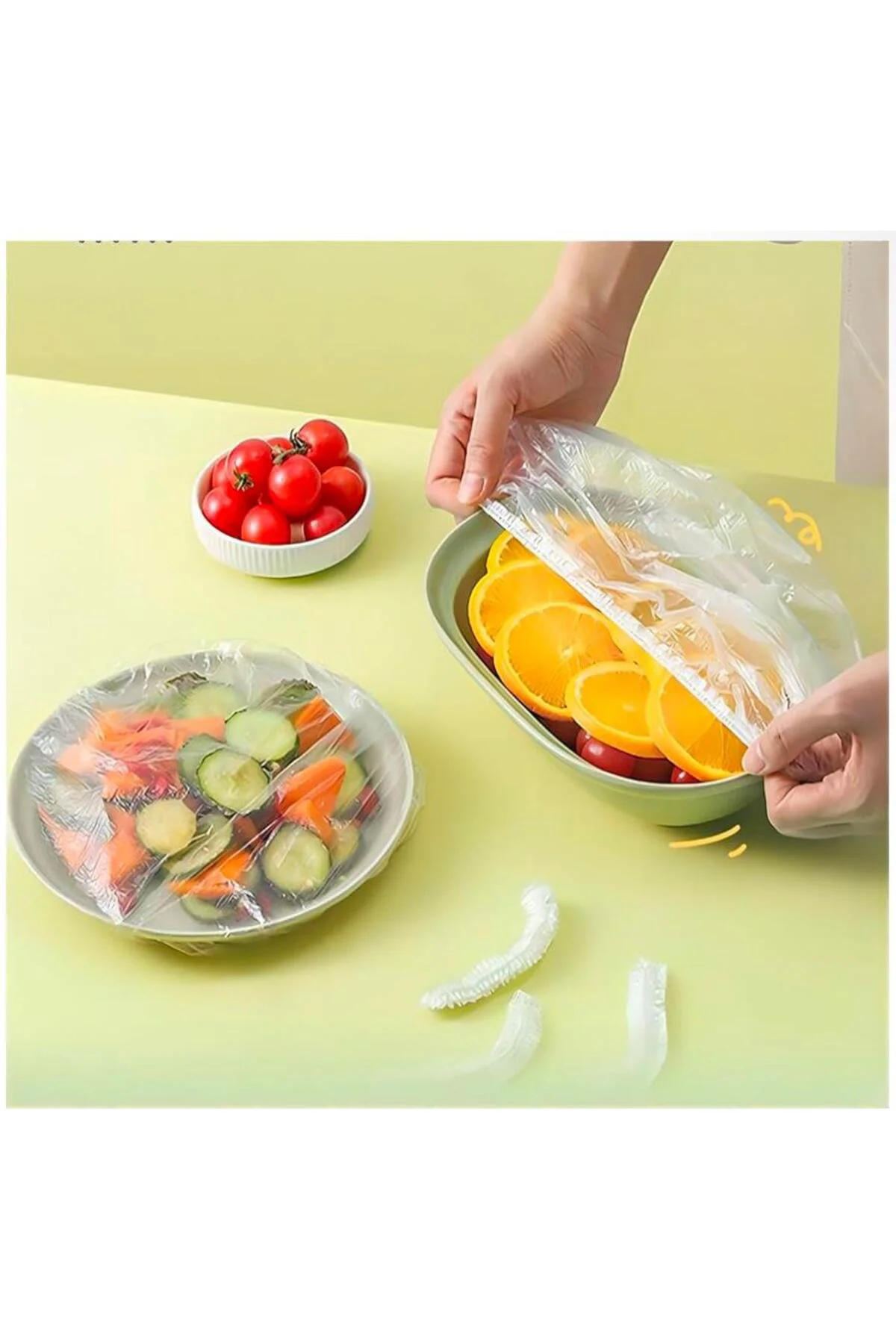 Aveo 100 Adet Lastikli Tencere Ve Tabak Bonesi (24CM)