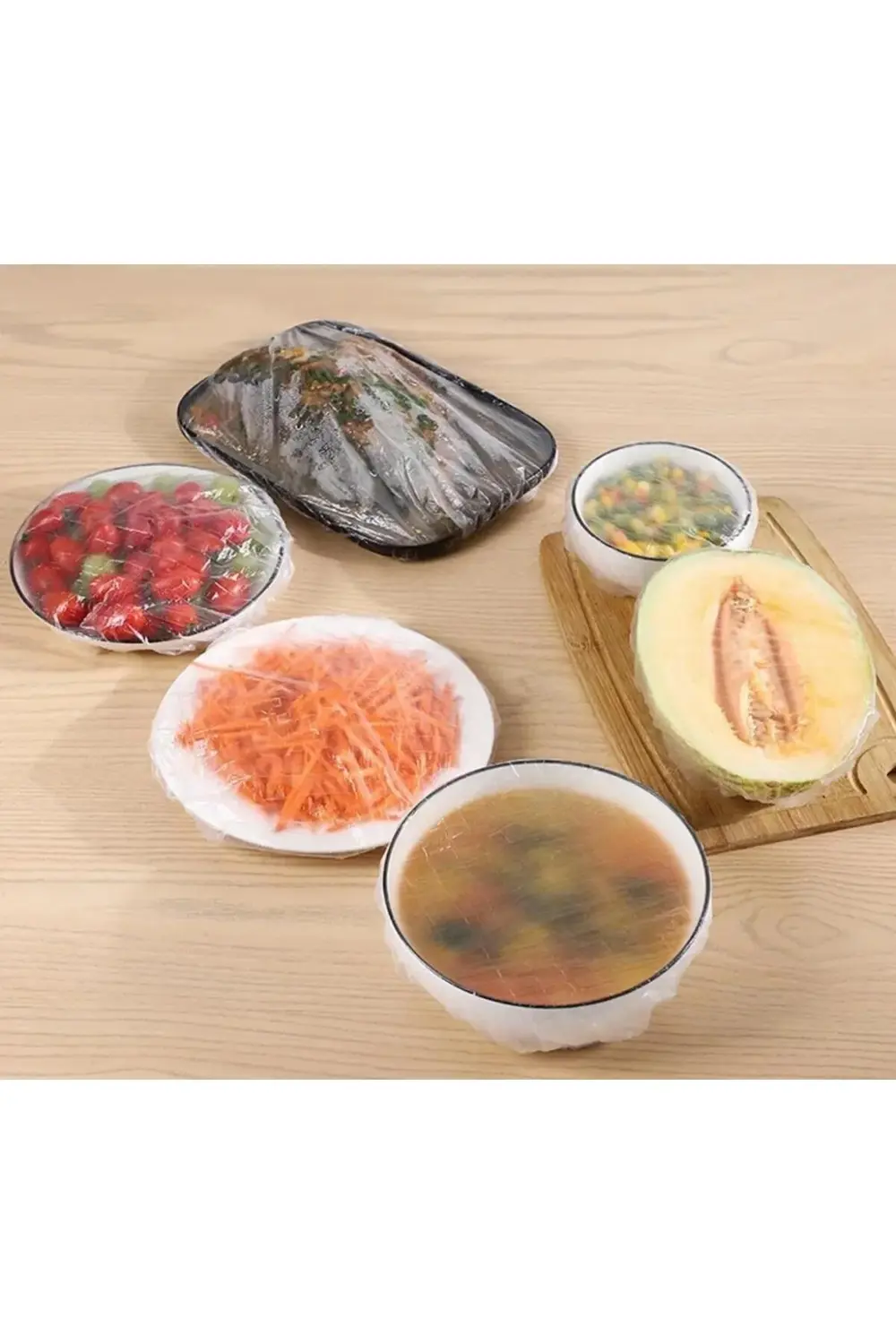 Aveo 100 Adet Lastikli Pratik Tazeliği Koruyan Tencere ve Tabak B