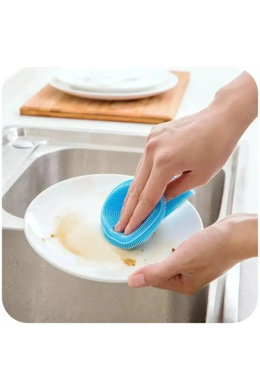 Aveo 2 Adet Silikon Bulaşık Yıkama Fırçası Tükenmeyen