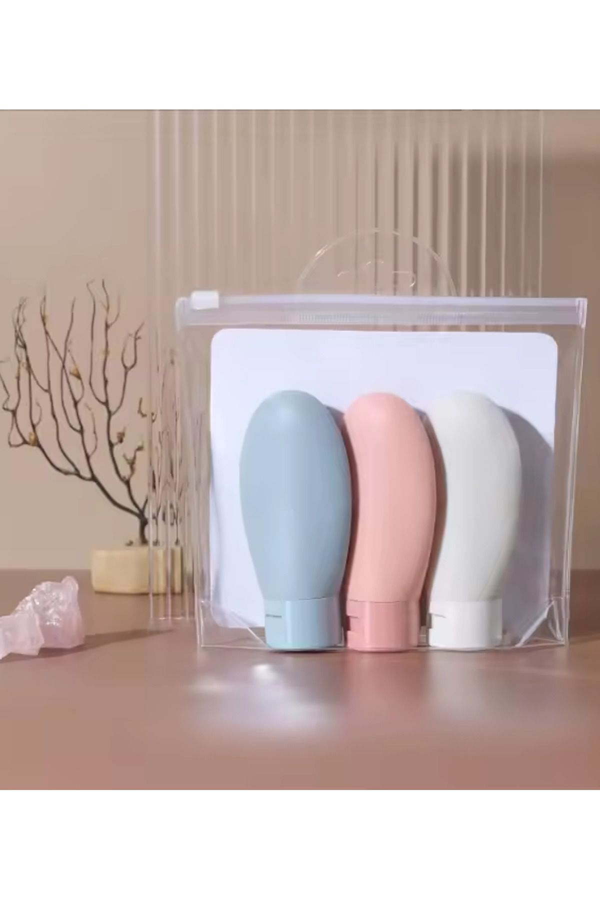 Aveo 3 Adet MAVI RENK Seyahat Tipi Doldurulabilir Şampuan Duş Jel