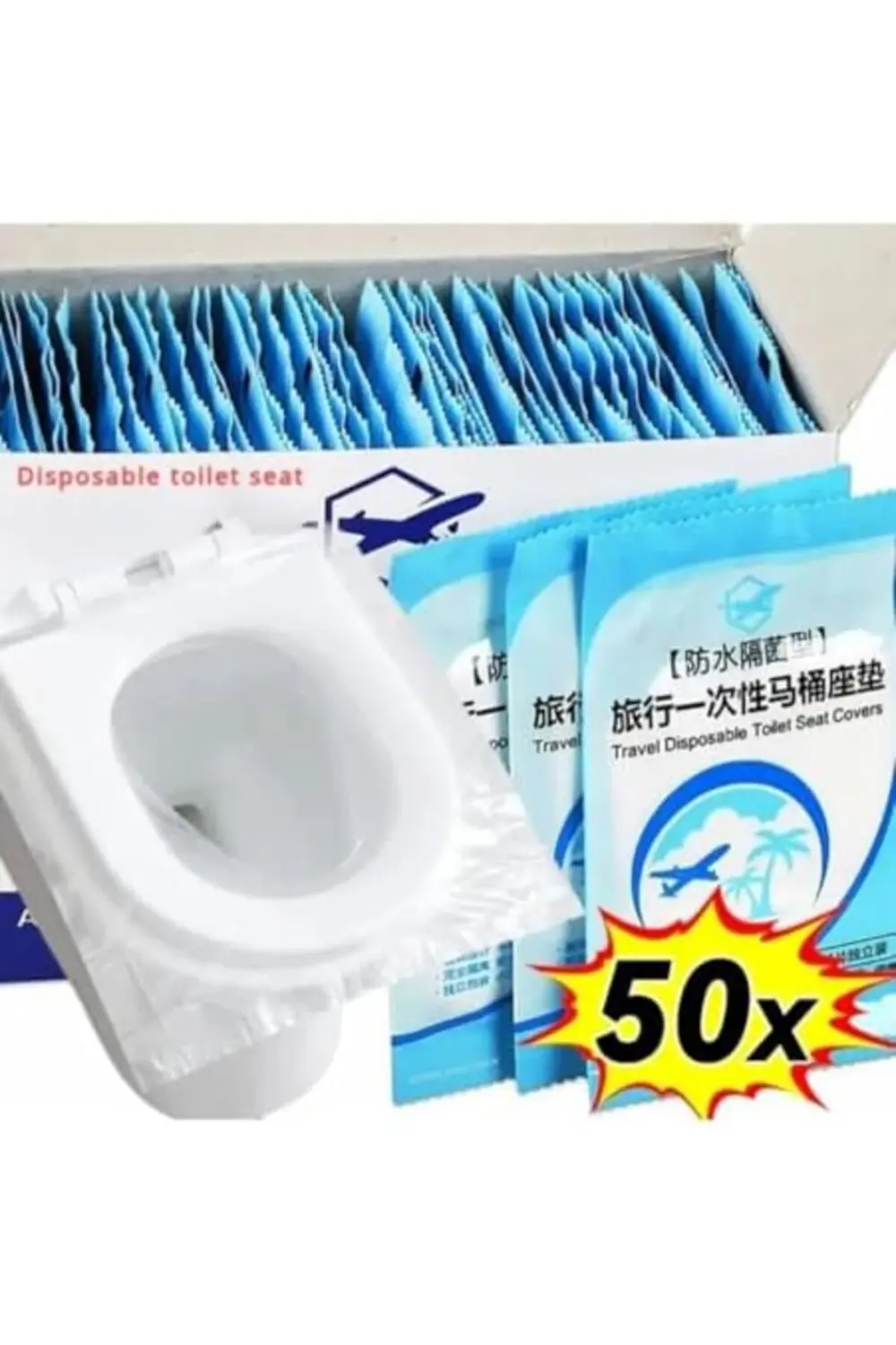 Aveo 50 Adet Tek Kullanımlık Klozet Örtüsü Klozet Poşeti Klozet K