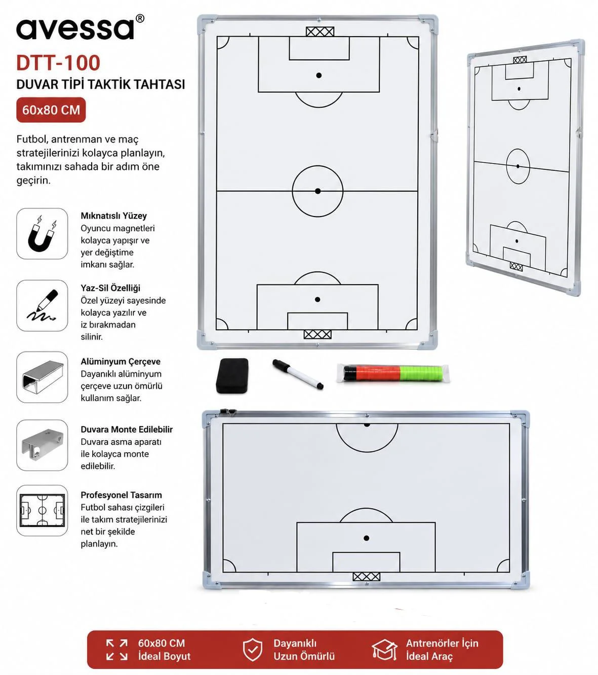 Avessa Dtt-100 Duvar Tipi Taktik Tahtası 60x90 Cm Avessa Dtt-100 Duvar Tipi Taktik Tahtası 60x90 Cm Fiyatı, Yorumları ve Özellikleri