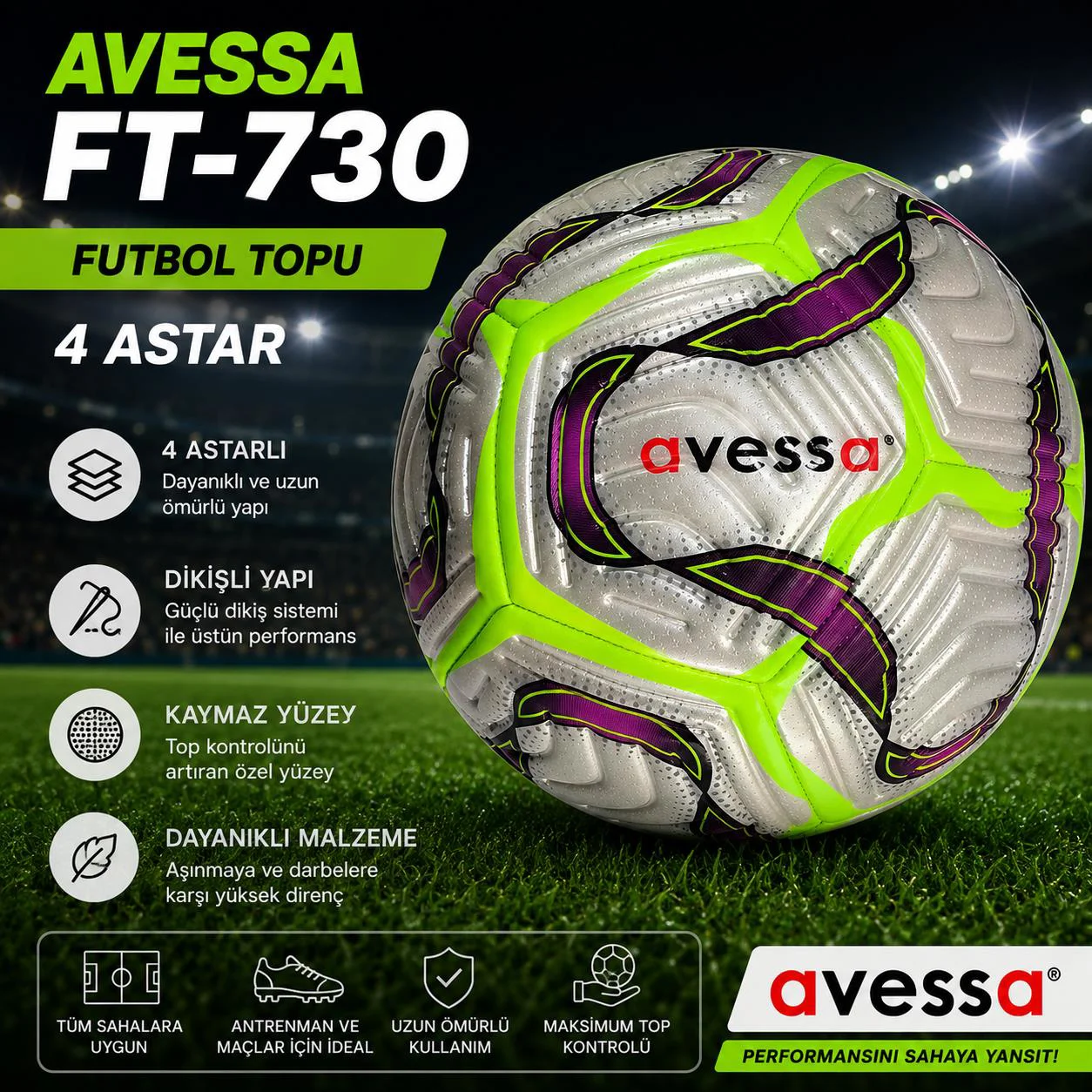 Avessa Ft-130 Futbol Topu 4 Astar Fiyatı, Yorumları ve Özellikleri