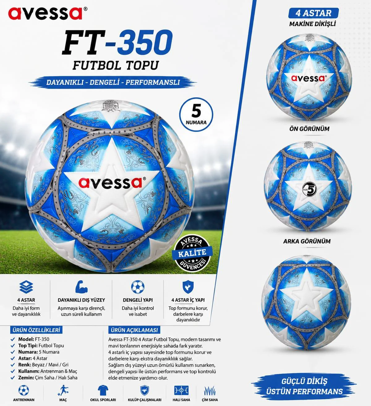 Avessa Ft-350 Futbol Topu 4 Astar Avessa Ft-350 Futbol Topu 4 Astar