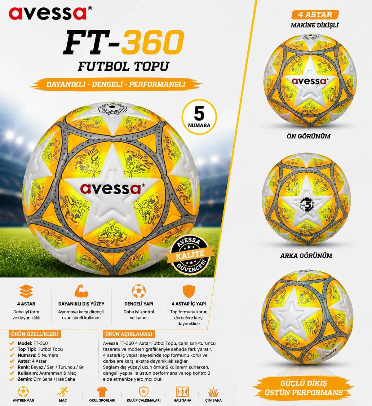Avessa Ft-360 Futbol Topu 4 Astar Avessa Ft-360 Futbol Topu 4 Astar