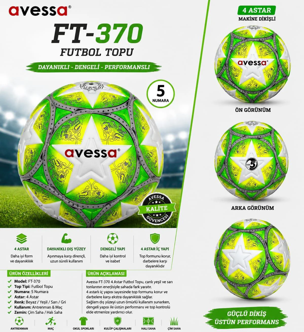 Avessa Ft-370 Futbol Topu 4 Astar Avessa Ft-370 Futbol Topu 4 Astar