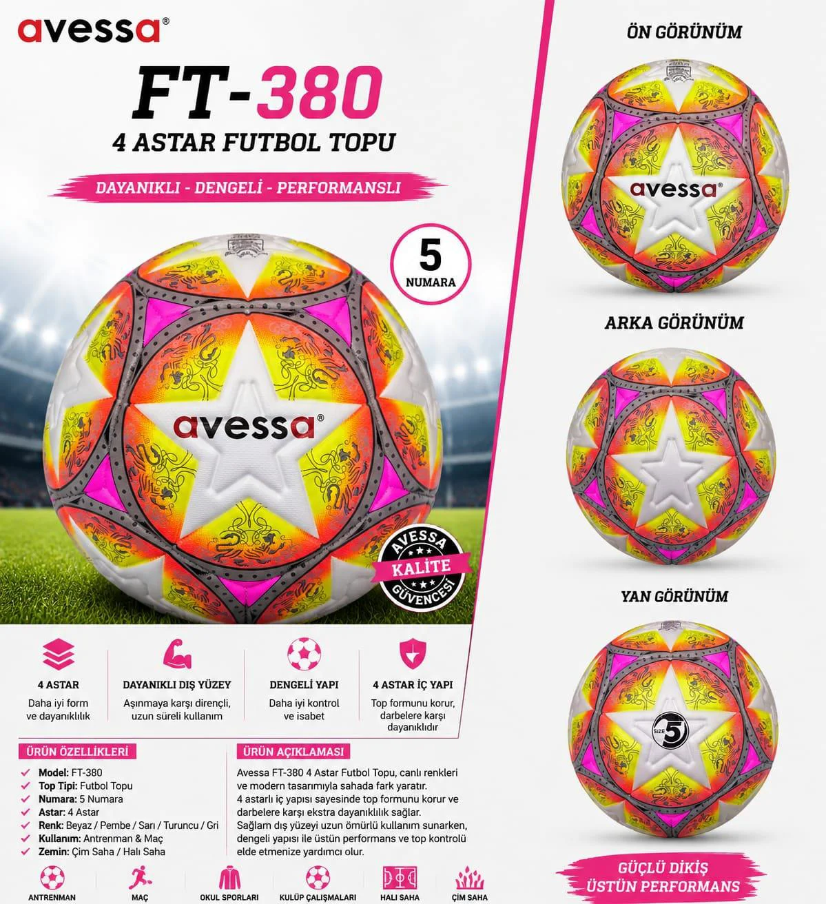 Avessa Ft-380 Futbol Topu 4 Astar Avessa Ft-380 Futbol Topu 4 Astar