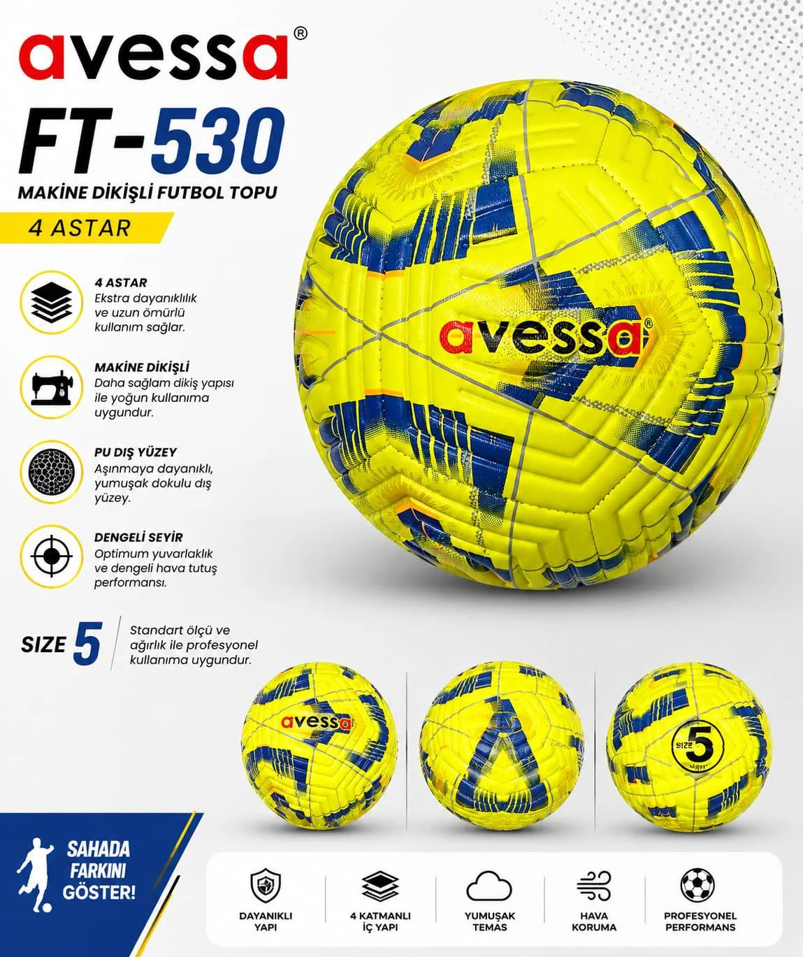 Avessa Ft-530 Futbol Topu 4 Astar Avessa Ft-530 Futbol Topu 4 Astar