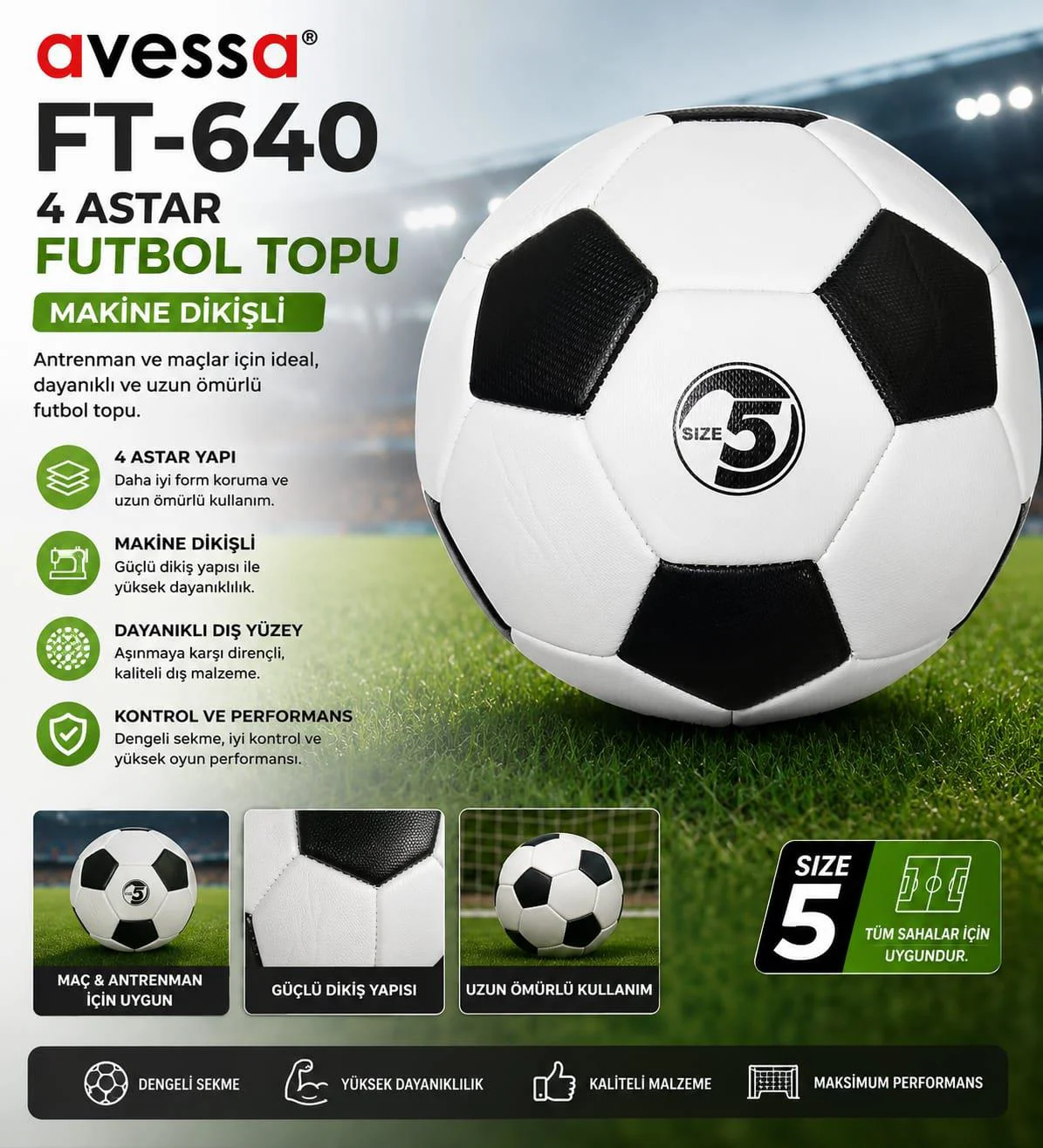 Avessa Ft-640 Futbol Topu 4 Astar Fiyatı, Yorumları ve Özellikleri