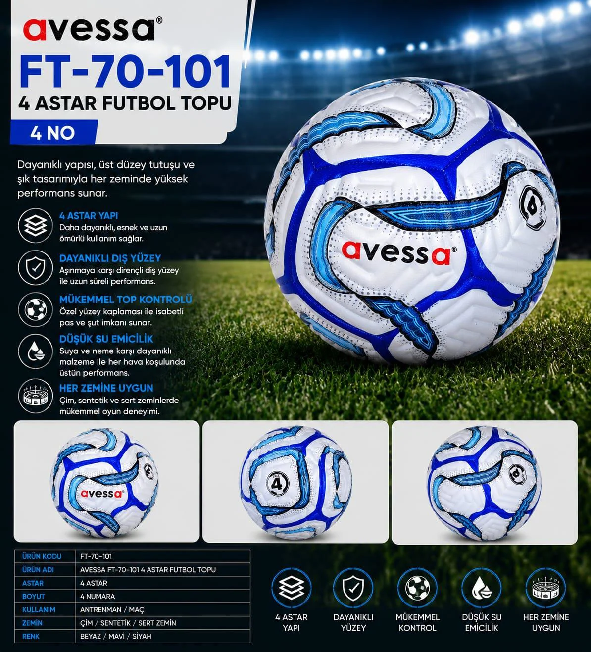 Avessa Ft-70-101 Futbol Topu No4 Avessa Ft-70-101 Futbol Topu No4