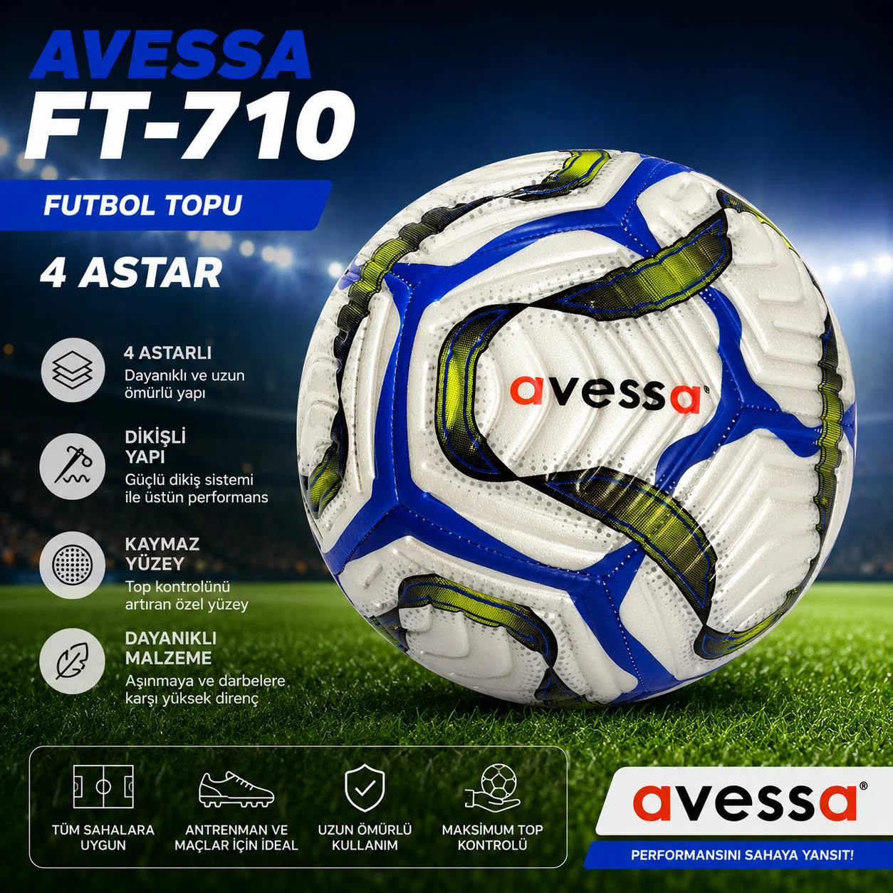 Avessa Ft-710 Futbol Topu 4 Astar Fiyatı, Yorumları ve Özellikleri