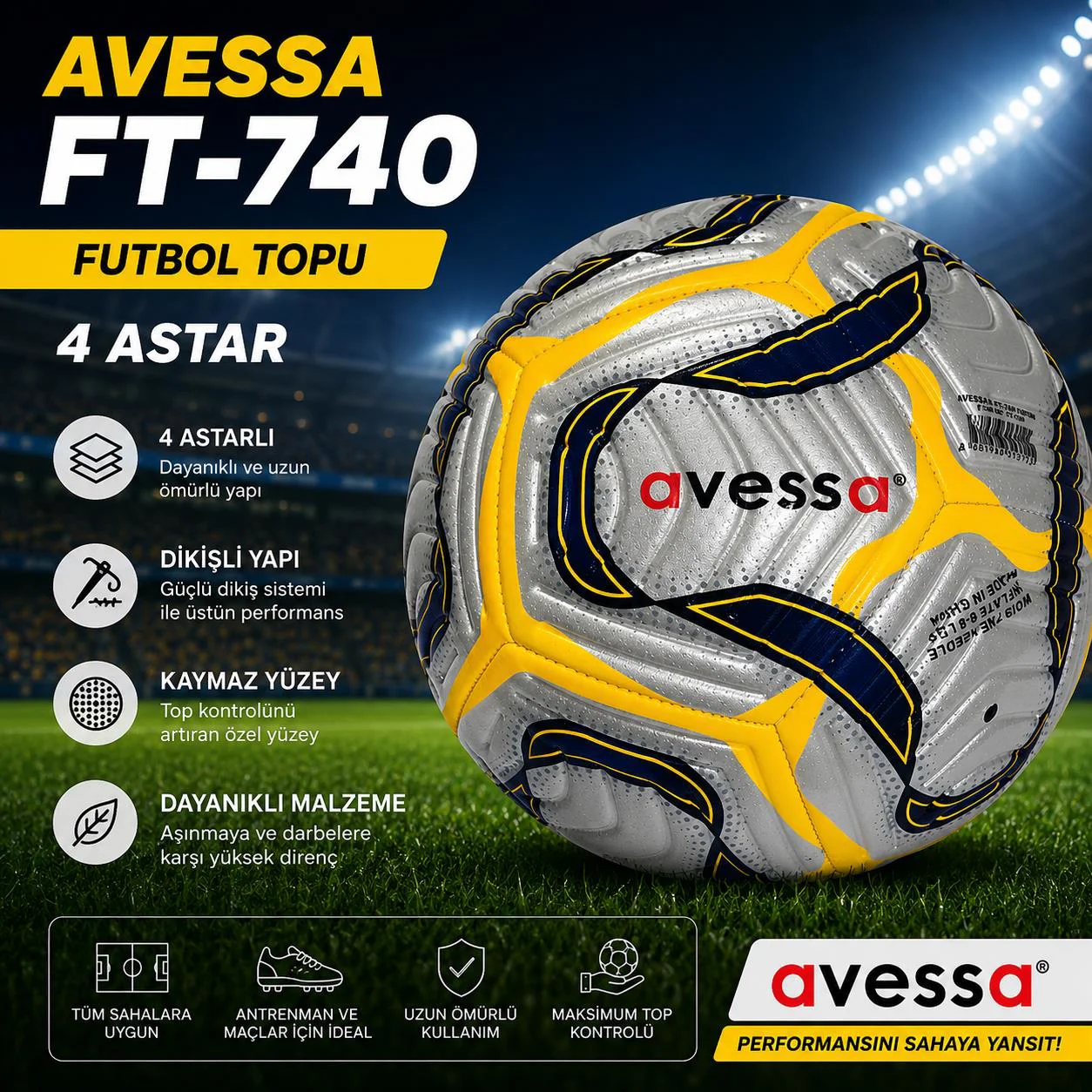 Avessa Ft-740 Futbol Topu 4 Astar Avessa Ft-740 Futbol Topu 4 Astar Fiyatı, Yorumları ve Özellikleri