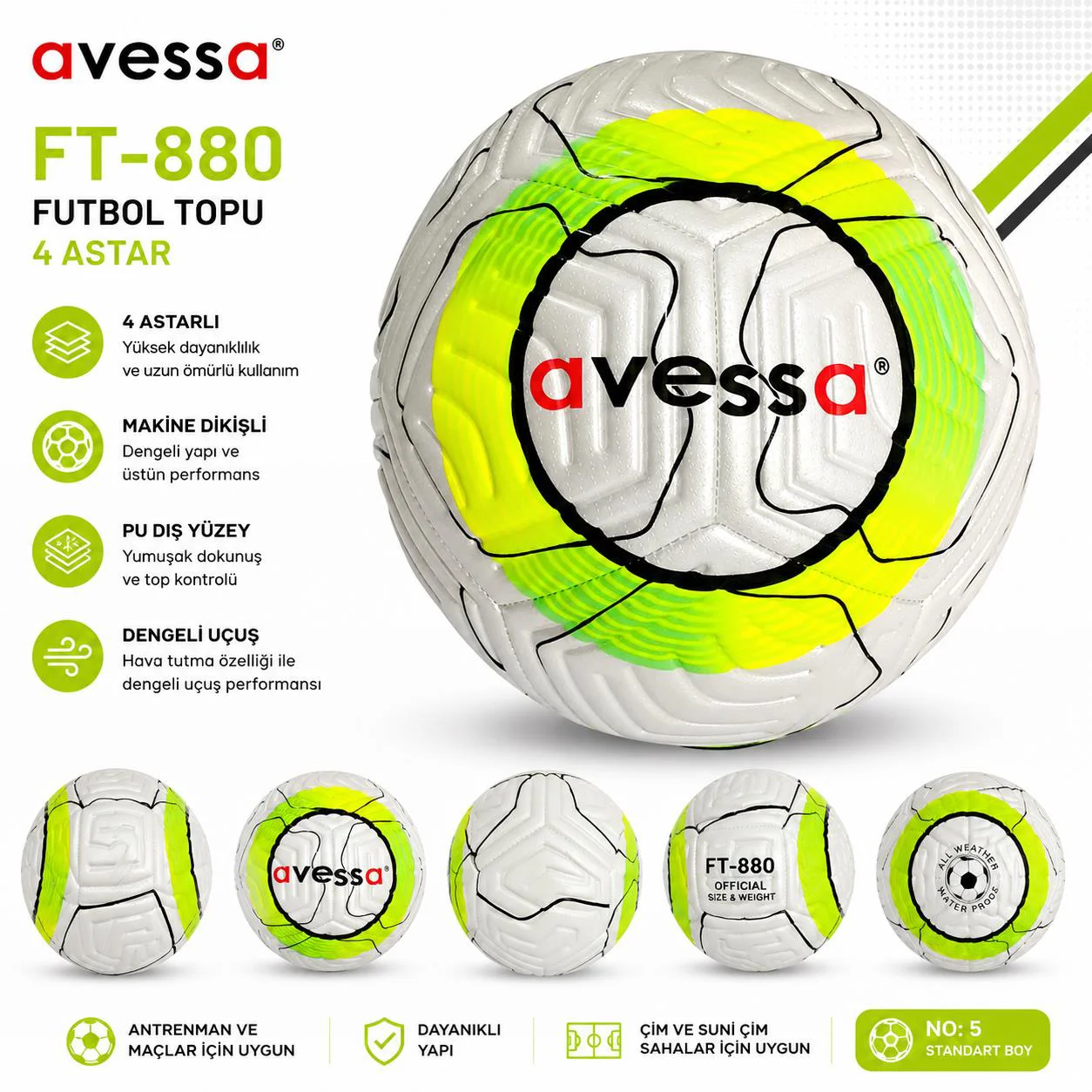 Avessa Ft-880 Futbol Topu 4 Astar Avessa Ft-880 Futbol Topu 4 Astar Fiyatı, Yorumları ve Özellikleri