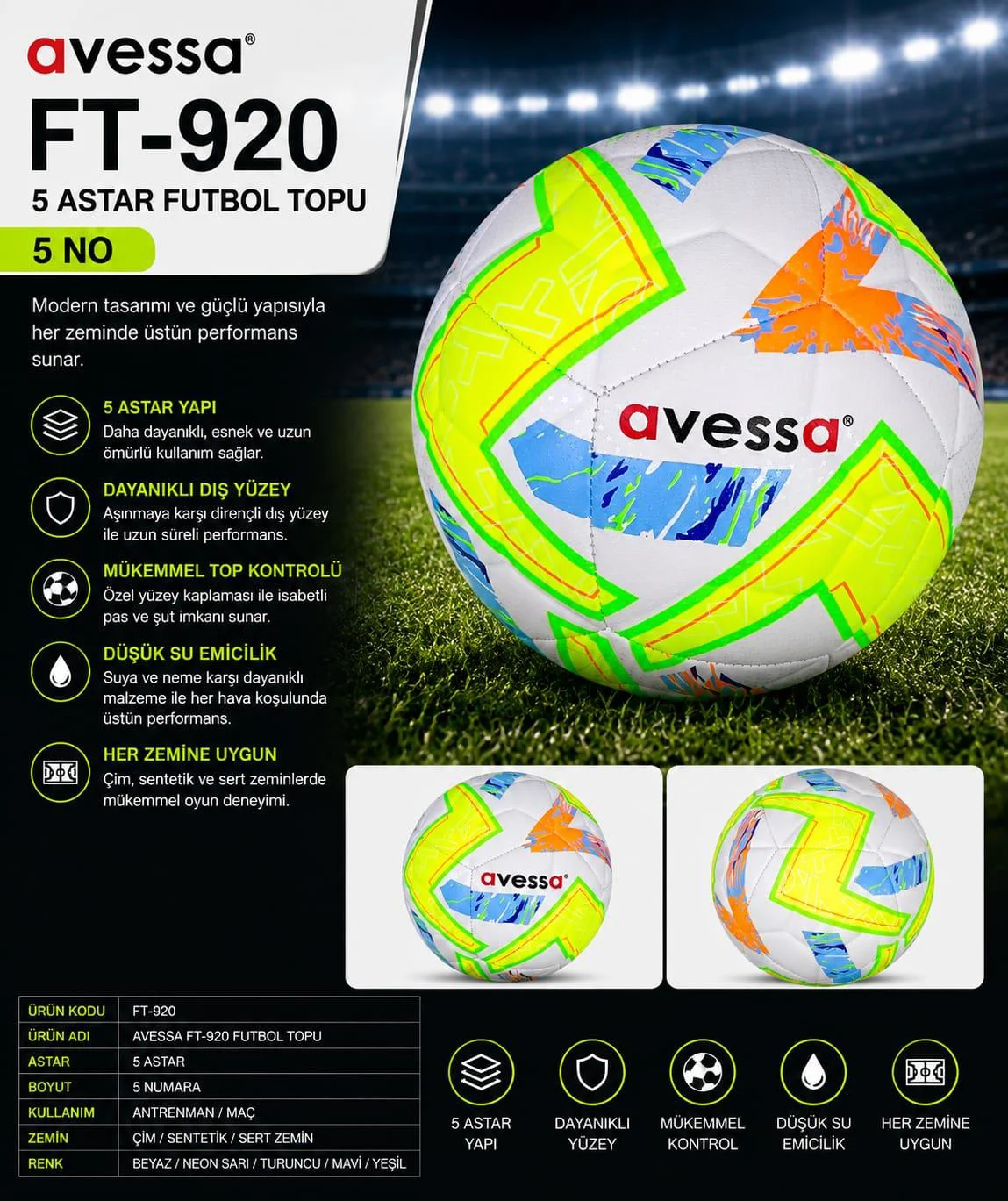 Avessa Ft-920 Futbol Topu 5 Astar Avessa Ft-920 Futbol Topu 5 Astar