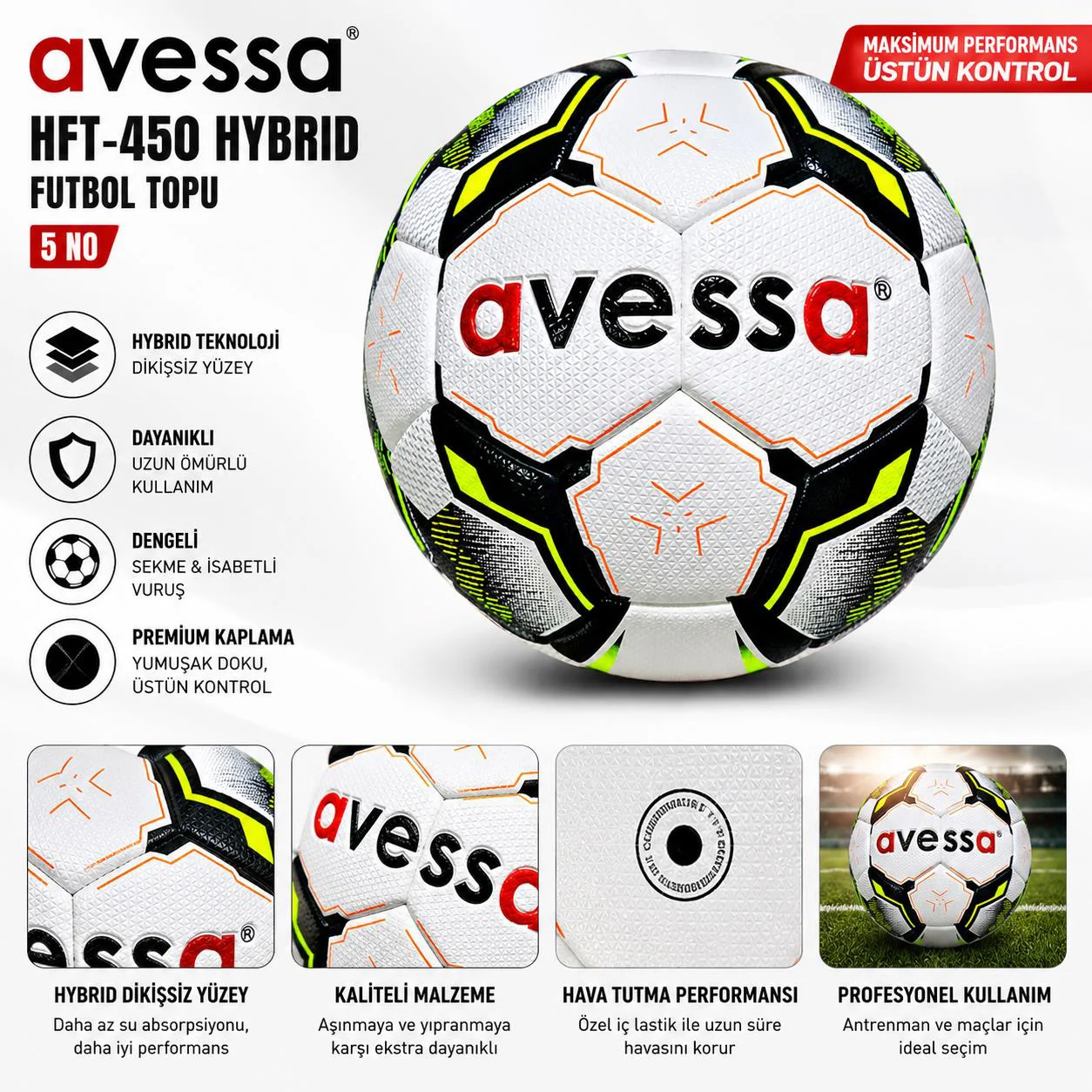 Avessa Hft-450 Hybrid Futbol Topu No5 Fiyatı, Yorumları ve Özellikleri
