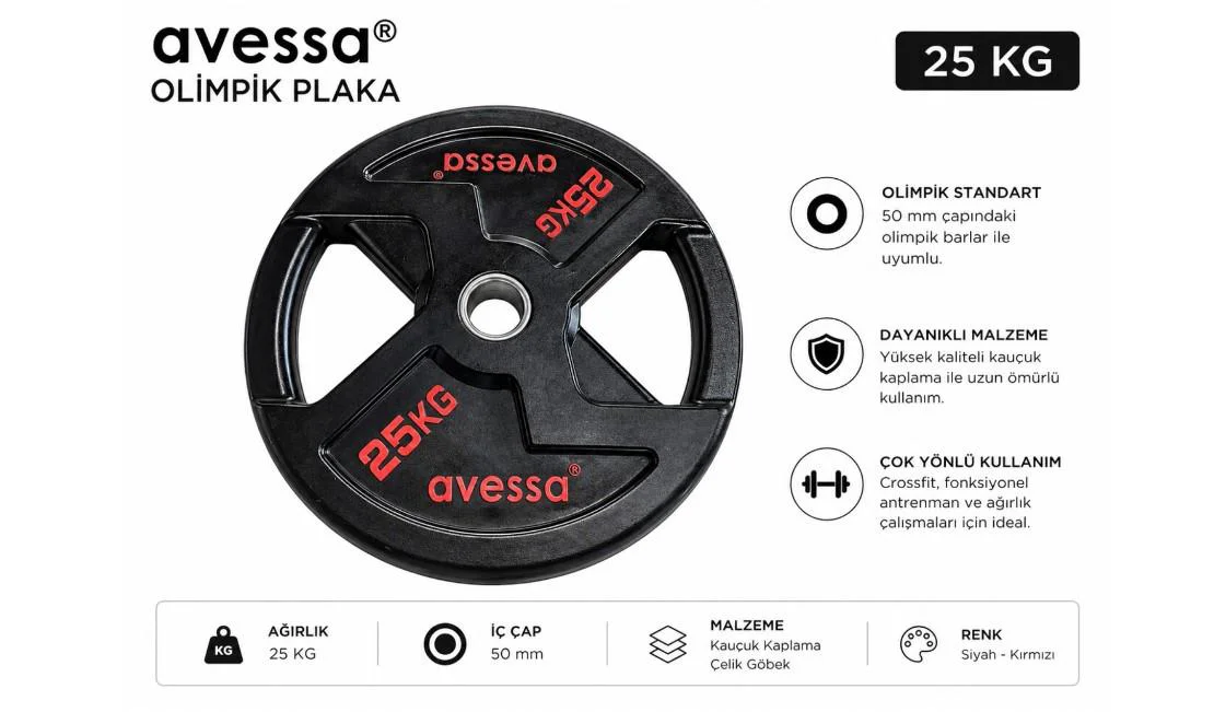 Avessa Op-25Kg Olimpik Plaka 25 Kg