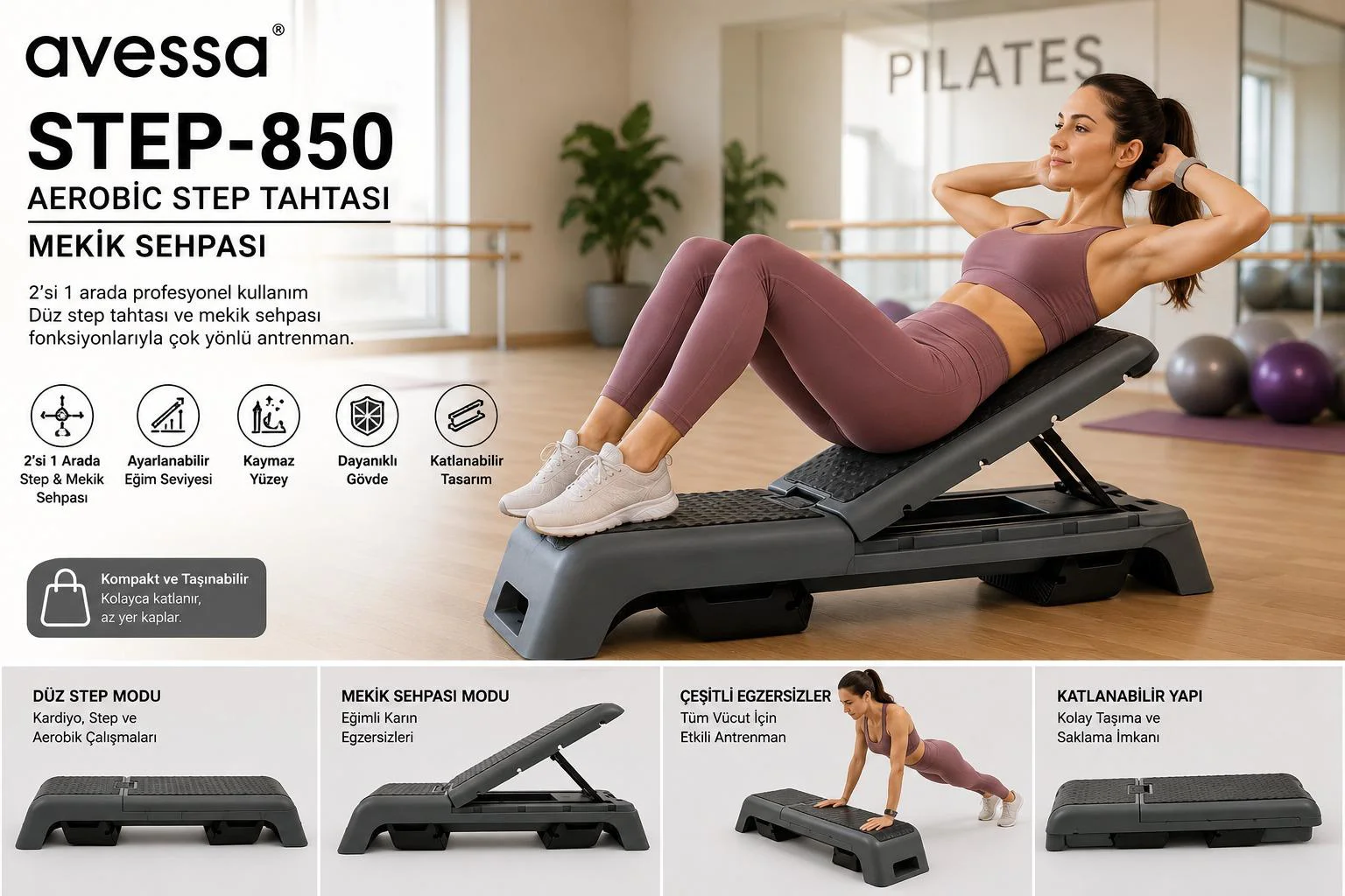 Avessa Step-850 Aerobic Step Tahtası-Mekik Sehpası