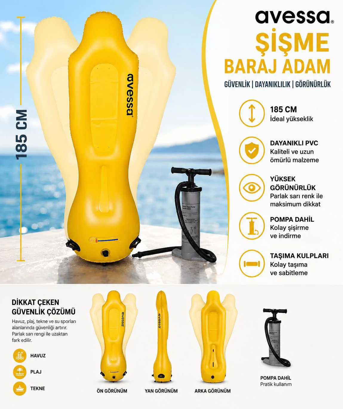 Avessa TK-CQR-01 Şişme Baraj Adam 185 Cm