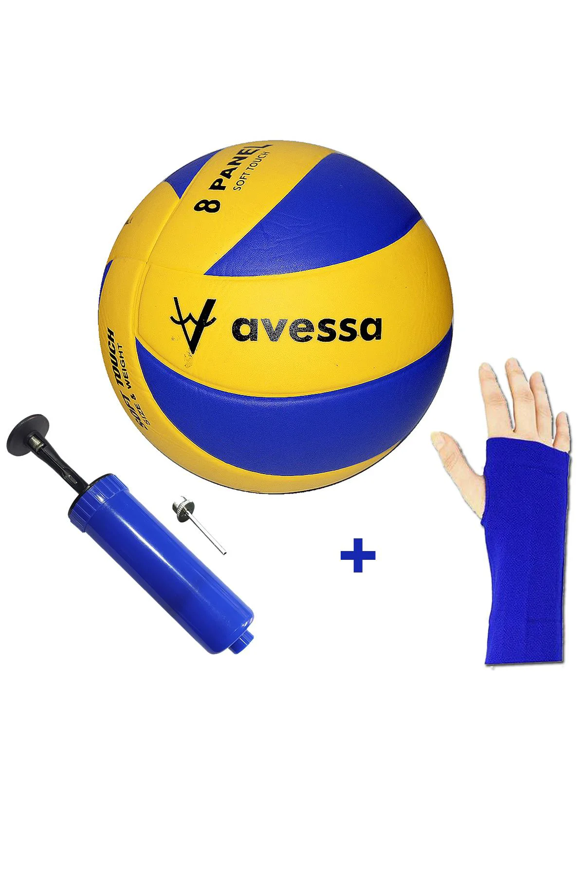 Avessa VL-400 Voleybol Topu El Pompası ve Parmak Geçmeli Voleybol Kolluğu Avessa VL-400 Voleybol Topu El Pompası ve Parmak Geçmeli Voleybol Kolluğu