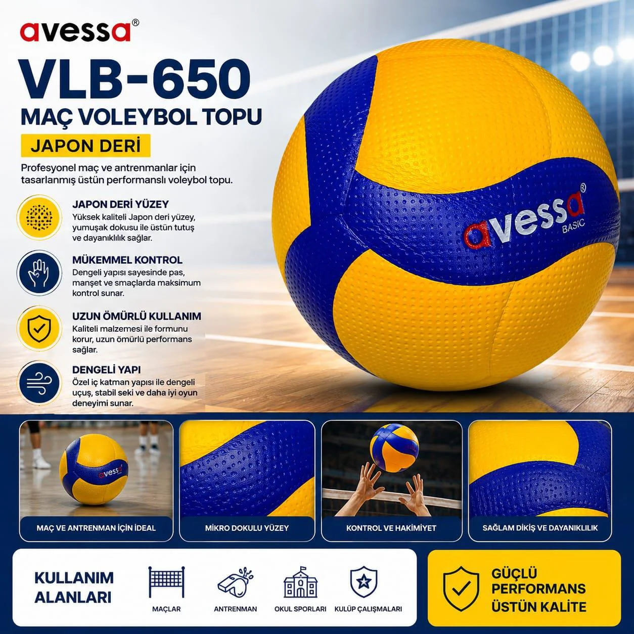 Avessa Vlb-650 Maç Voleybol Topu Japon Deri Fiyatı, Yorumları ve Özellikleri