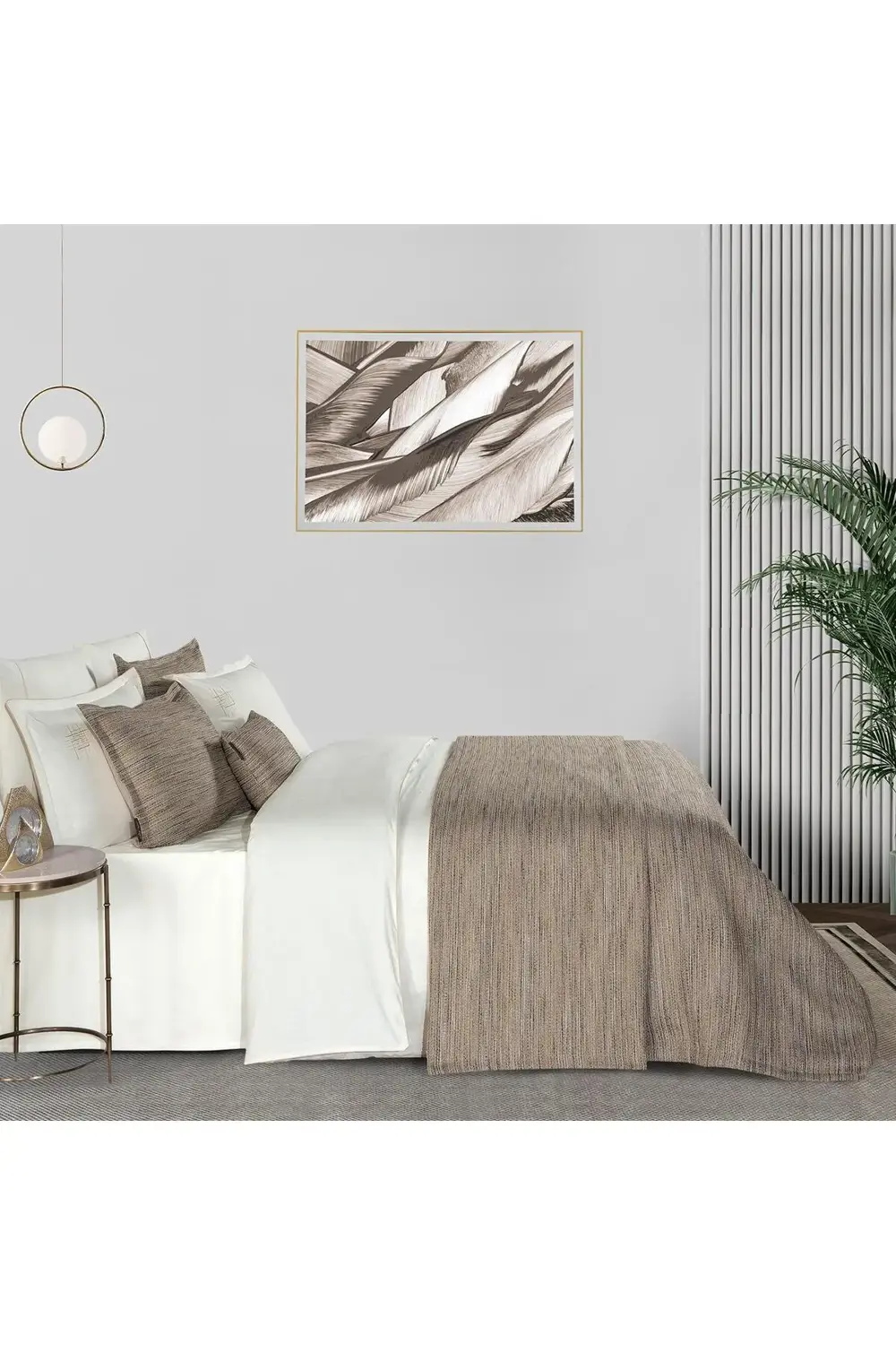 Sarev Aviana Sarı Çift Kişilik %100 Pamuk Nevresim Takımı Ve Yatak Örtü