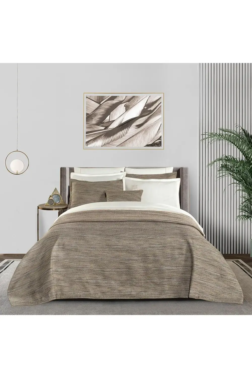 Sarev Aviana Sarı Çift Kişilik %100 Pamuk Nevresim Takımı Ve Yatak Örtü