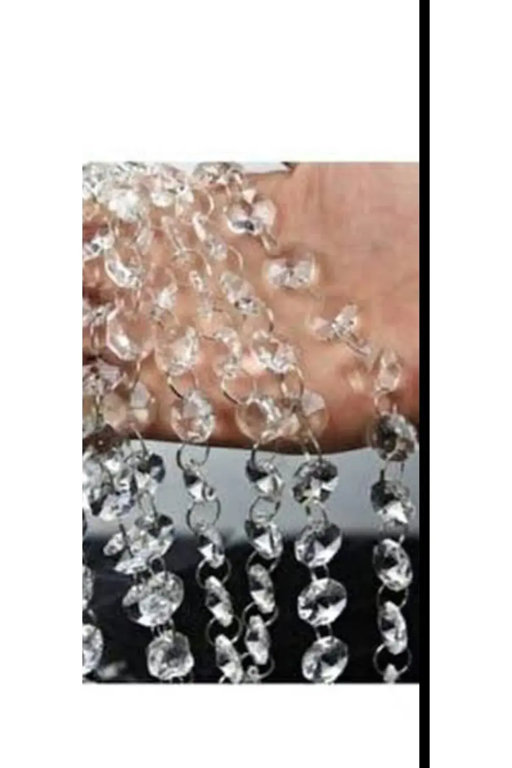 Avize Taşı 14 Mm Optacon Krom Halkalı Şeffaf Renk (200 Adetli)