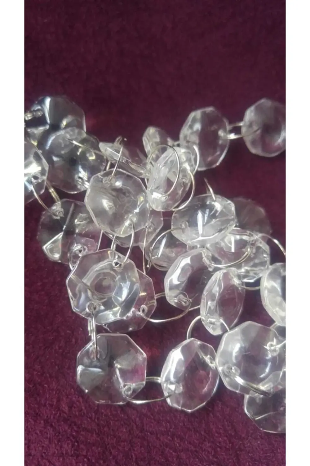 Avize Taşı Optigon Taş 50adet Baskı Cam Krom Halkalı