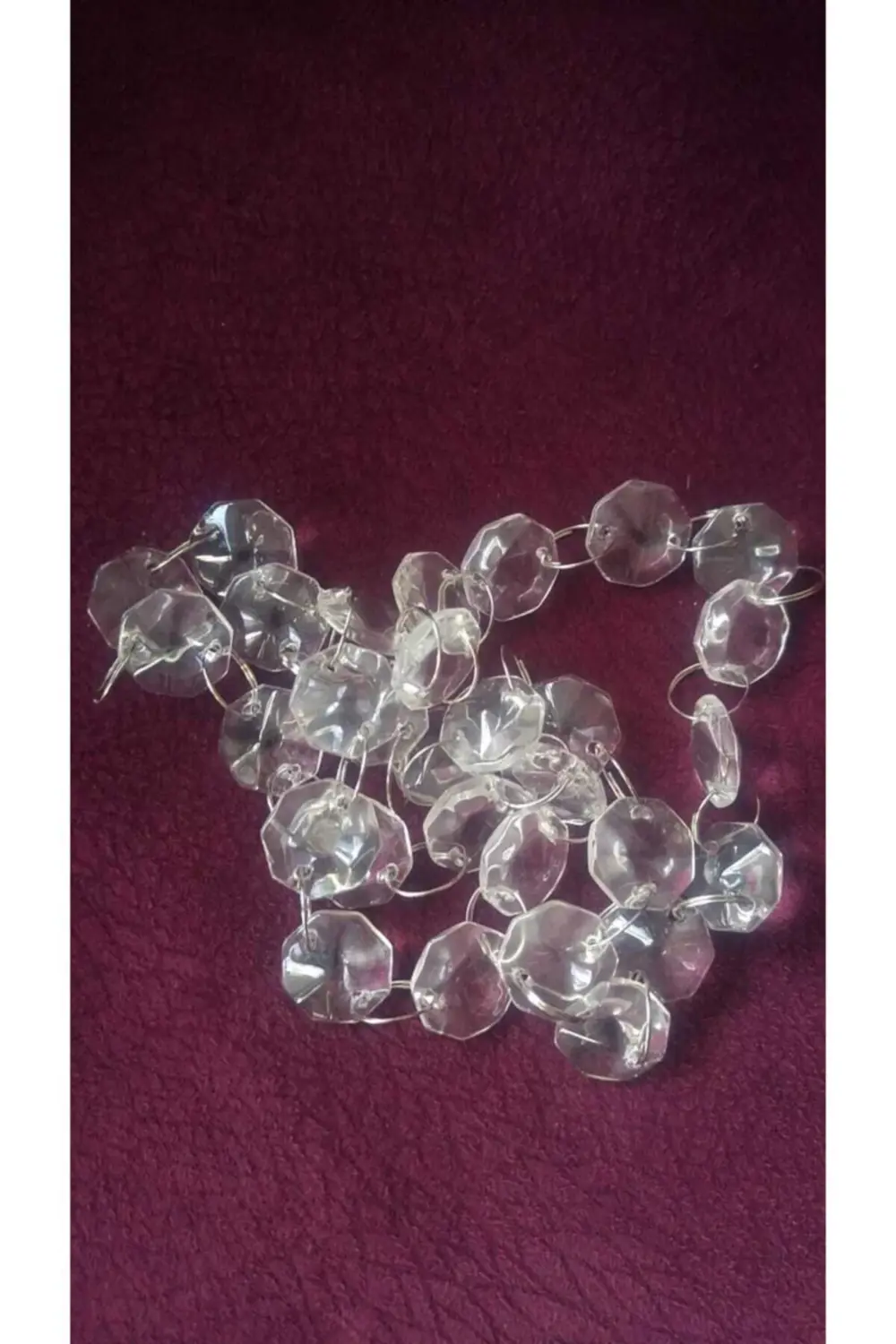 Avize Taşı Optigon Taş 50adet Baskı Cam Krom Halkalı